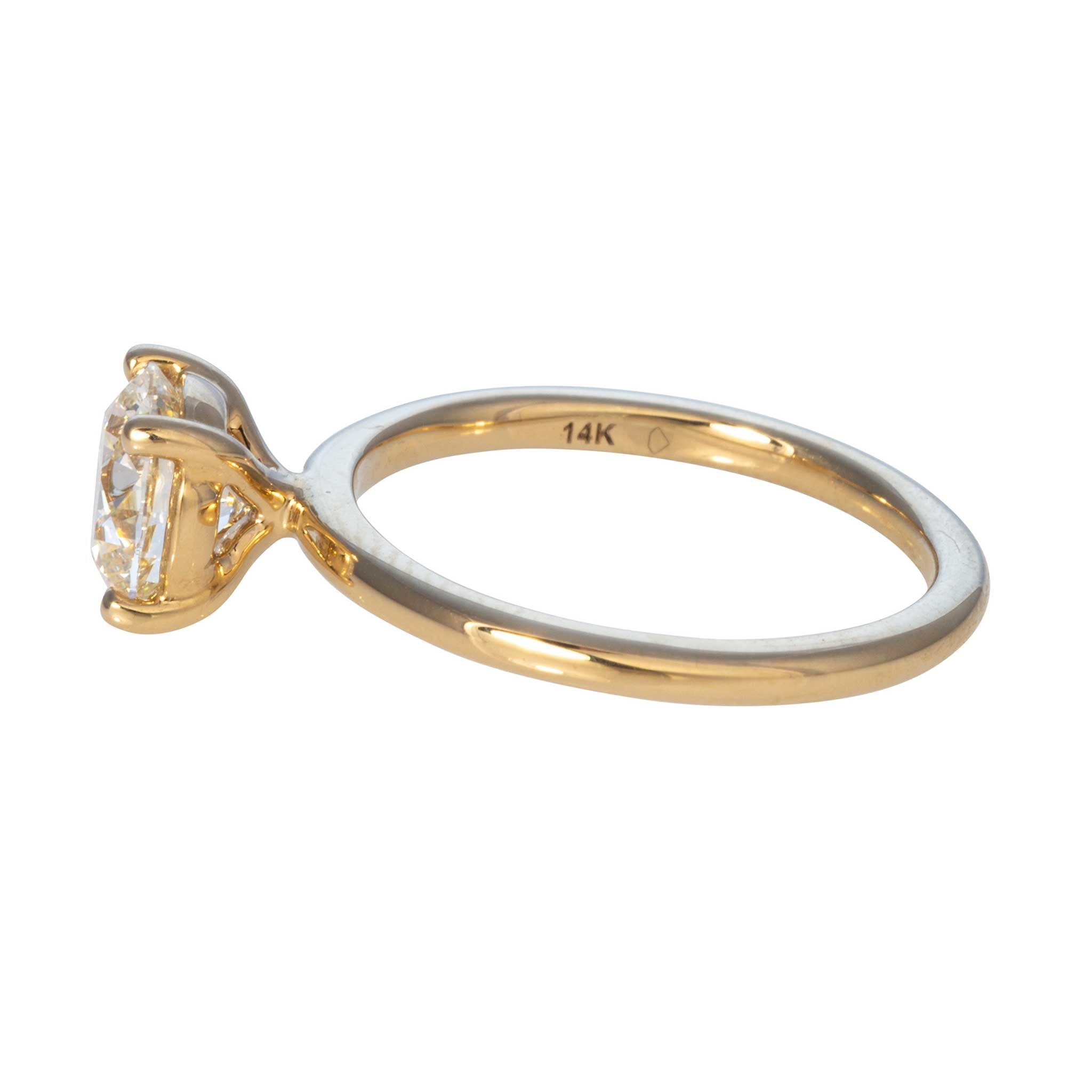 1.5ct J SI1 Round Diamond Solitaire 14K Yellow Gold Engagement Ring for Women - Perfect Proposal, Wedding & Anniversary Gift