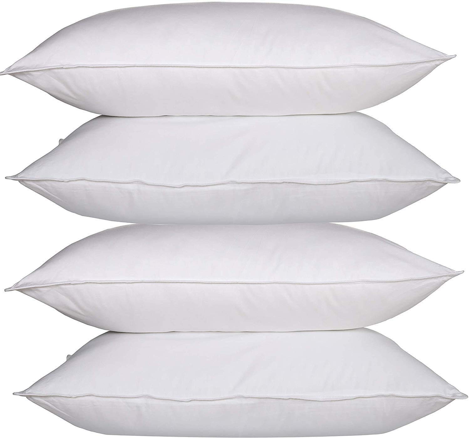 DPPAN Premium Bed Pillows for Side & Back Sleepers (4-Pack) - Soft & Supportive Gusseted Standard Size Pillows (19x29 Inches) - Ideal for Home, Hotel, and Guest Room Comfort