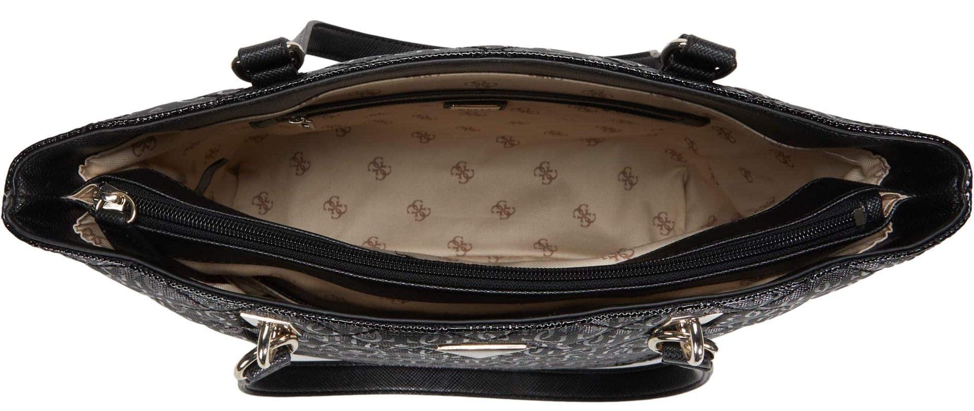 GUESS Ariella Girlfriend Carryall Tote Bag for Women - Black Leather Handbag for Work, Travel & Everyday Use