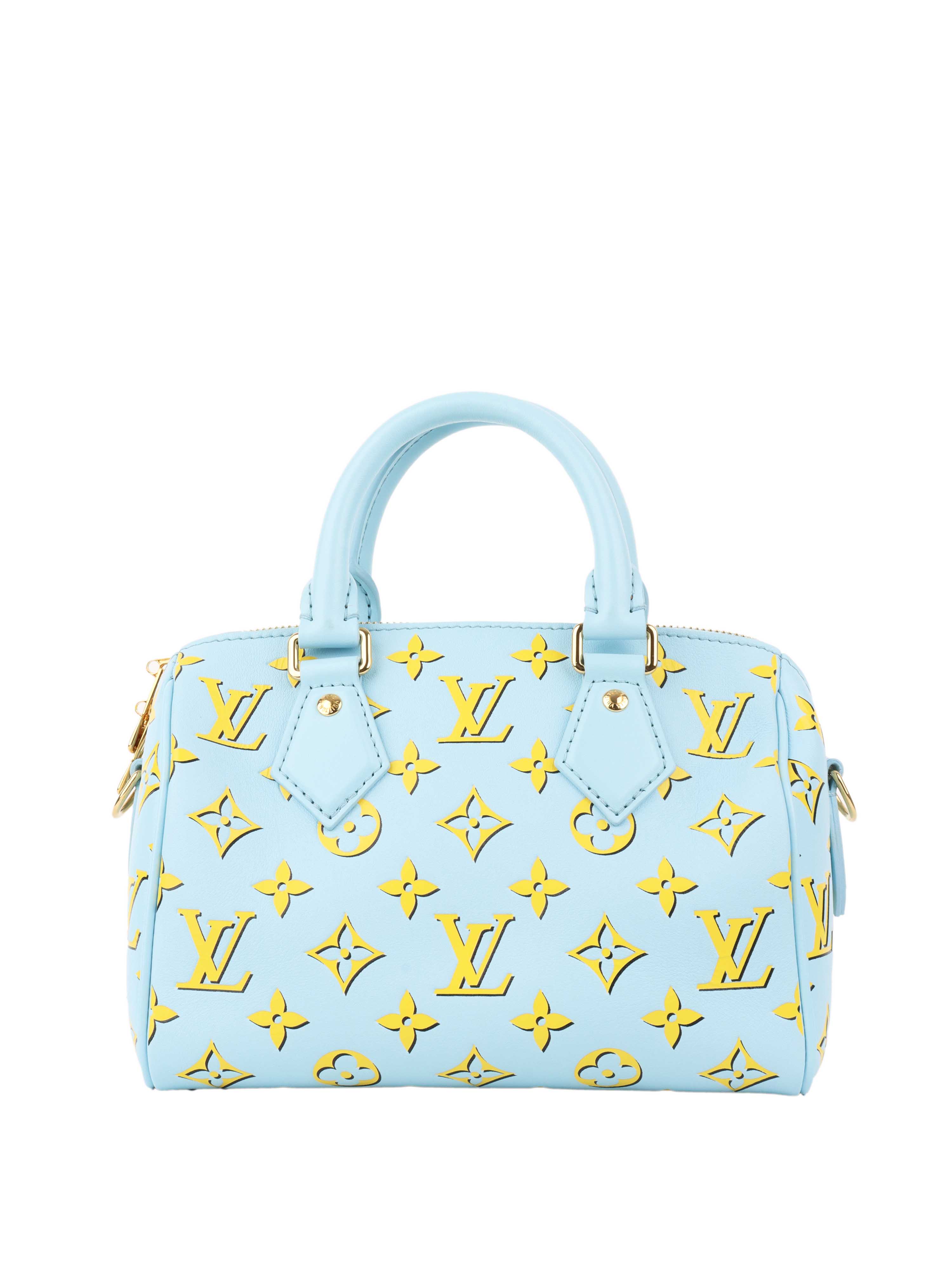 Louis Vuitton Speedy Bandouliere 20 Handbag in Baby Blue - Luxury Crossbody Purse for Women, Perfect for Travel & Everyday Use
