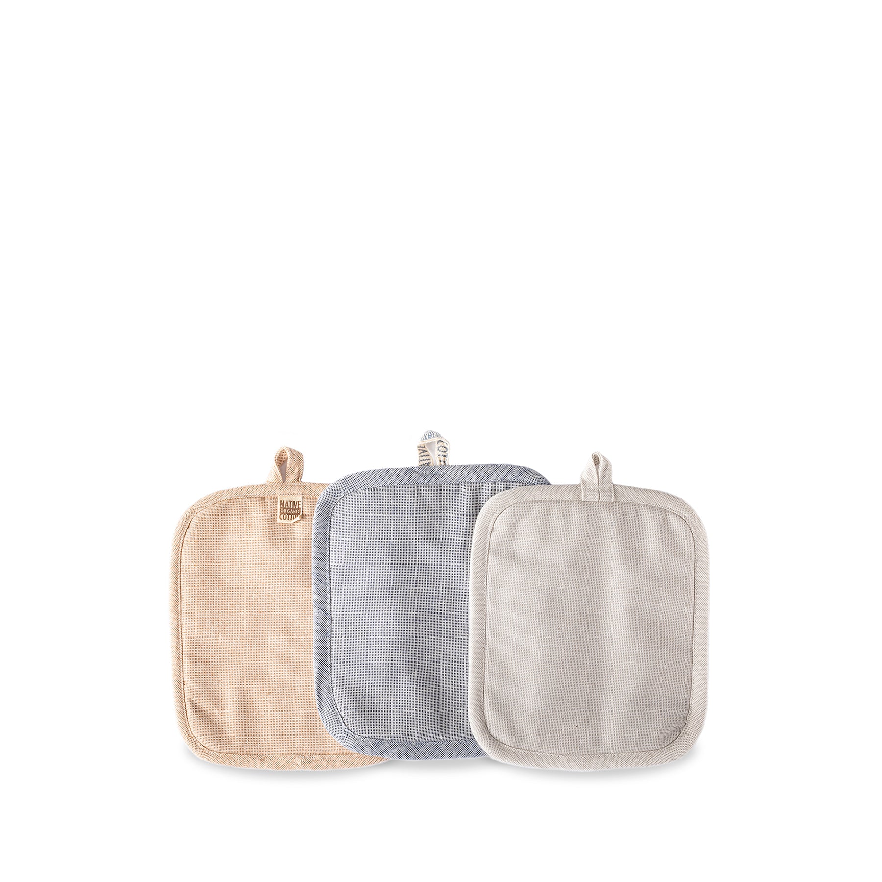 Best Organic Cotton Potholders Set of 2 - Heat Resistant Kitchen Oven Mitts for Cooking, Baking & Grilling - Eco-Friendly & Durable for Everyday Use