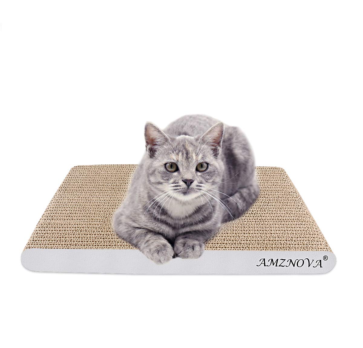 Premium Cardboard Cat Scratcher & Lounge - Extra Wide Ivory Scratching Pad for Cats | Durable Cat Toy with Multiple Angles | Perfect for Indoor Play, Furniture Protection & Stress Relief