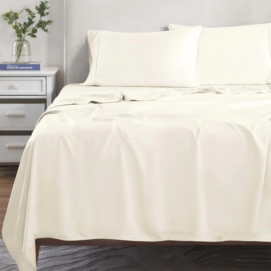 Premium 300 Thread Count Modal Bed Sheet Set from Beechwood - Deep Pocket, Solid Color - Perfect for Luxury Bedrooms, Hotels & Guest Rooms