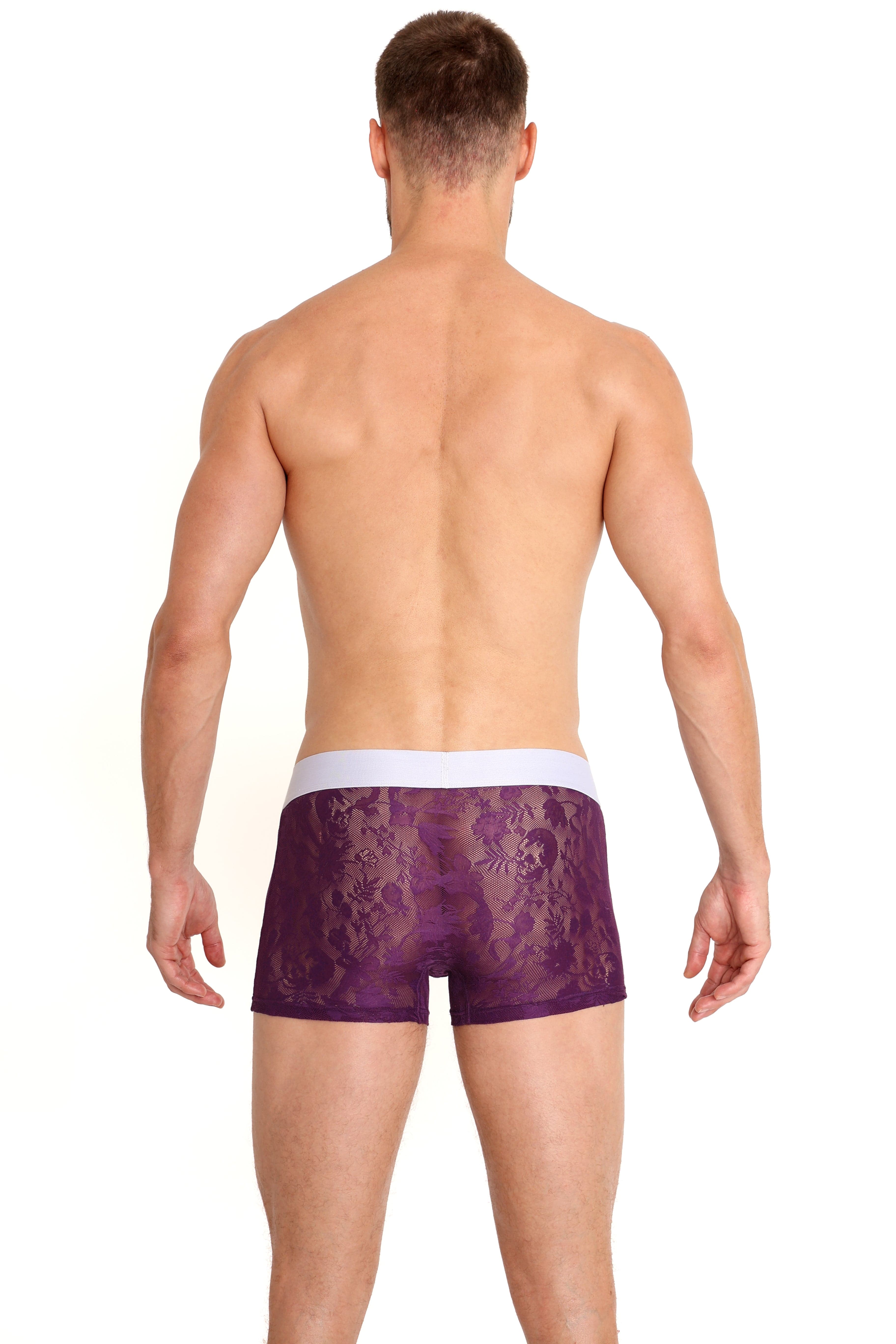 Elegant Floral Lace Purple Underwear for Women - Comfortable & Breathable Panties for Daily Wear, Sleepwear and Special Occasions