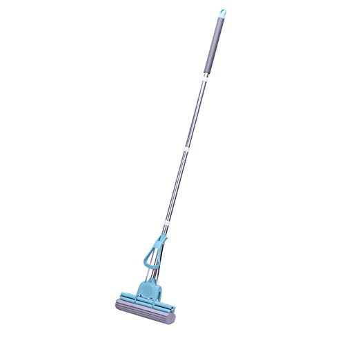 **Leekerry PVA Sponge Mop - Super Absorbent Sponge Head (11’’) & Adjustable Handle (43.3’’-57.1’’) - Ideal for Home, Kitchen, Bathroom, and Hard Floor Cleaning - Perfect for Spills, Pet Messes & Daily Mopping**