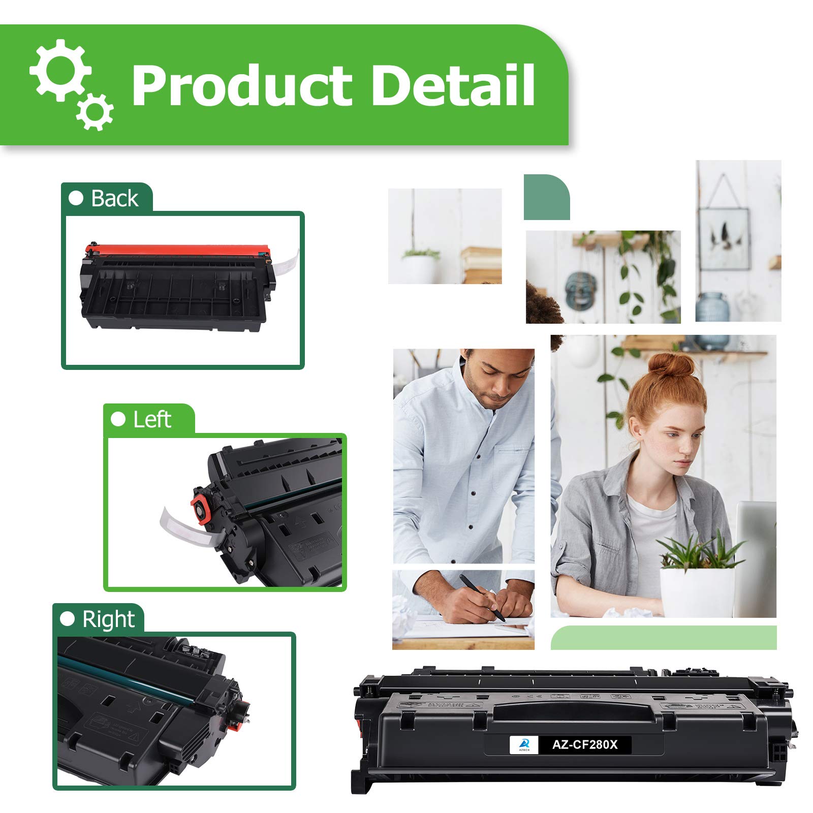 Compatible Toner Cartridge Replacement for HP 80X CF280X 80A CF280A - Works with HP Pro 400 M401A M401D M401N M401DNE MFP M425DN Printers - High Yield Black Ink (4-Pack) - Perfect for Office & Home Printing Needs