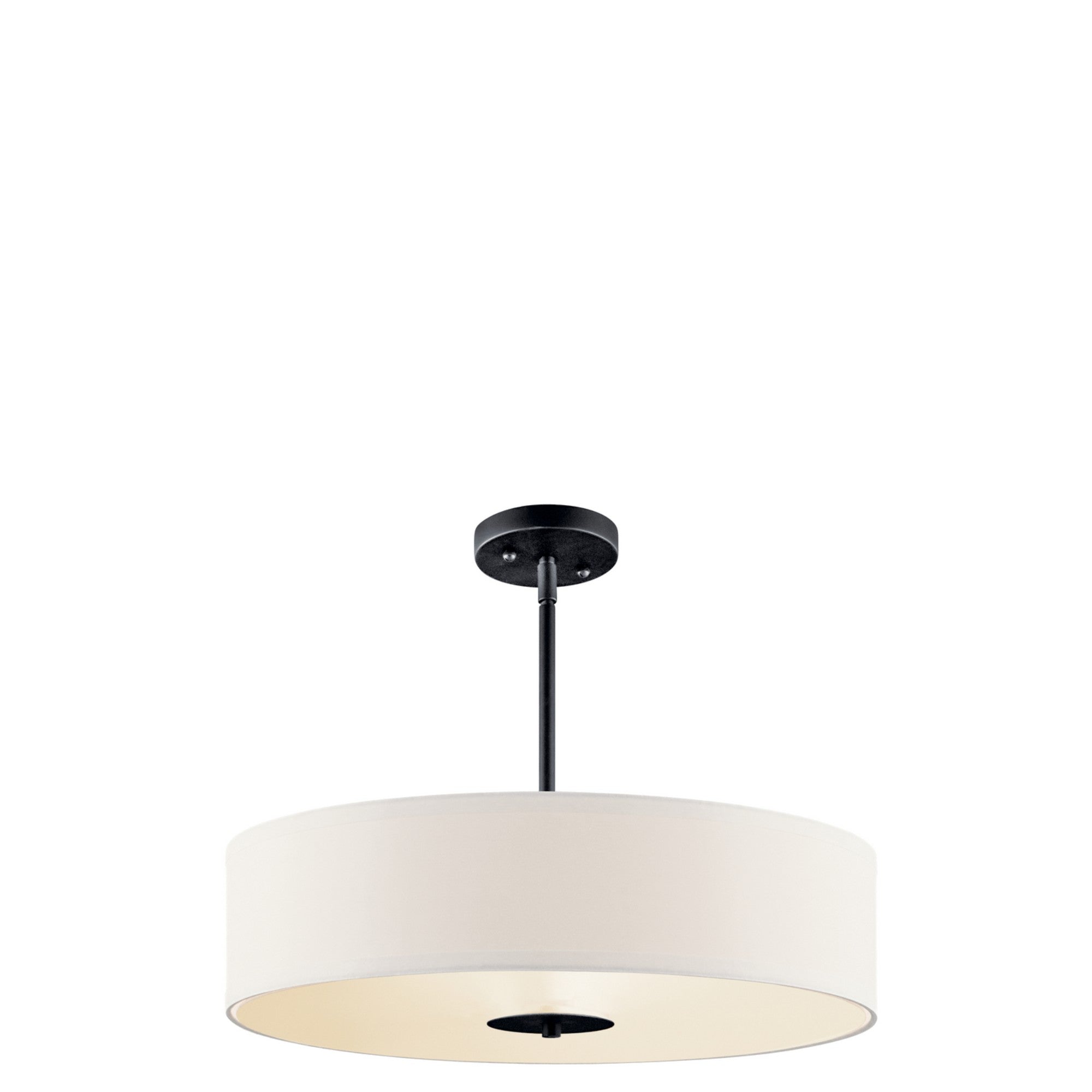 20-inch 3-Light Convertible Pendant/Semi-Flush Mount Ceiling Light Fixture - Black Finish - Perfect for Kitchen Island, Dining Room, or Entryway Lighting