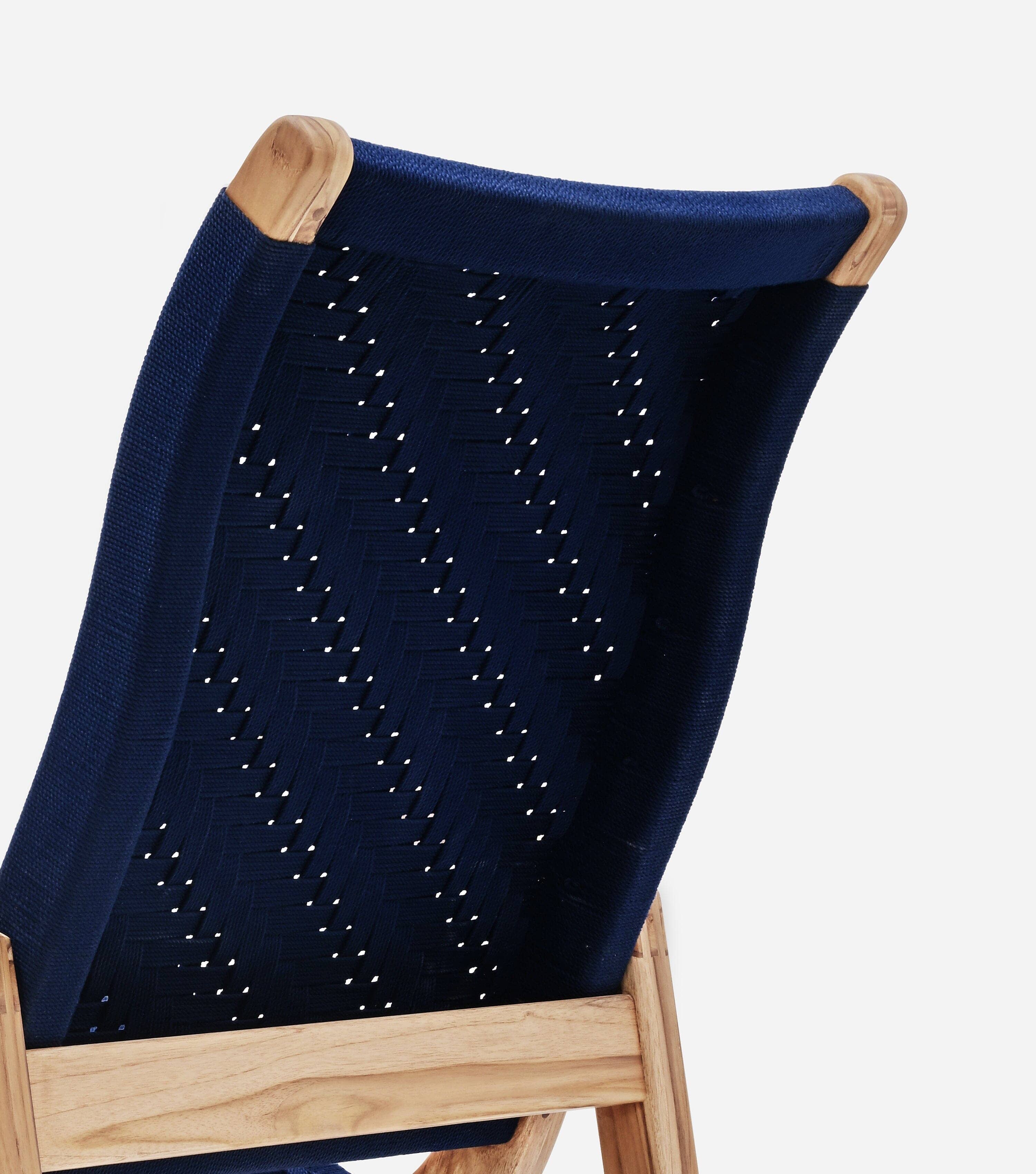 Amador Rocking Chair - Comfortable Navy Basket Cord Woven Seat for Nursery, Living Room & Patio | Relaxing Rocker with Ergonomic Support | Perfect for Breastfeeding, Reading & Lounging