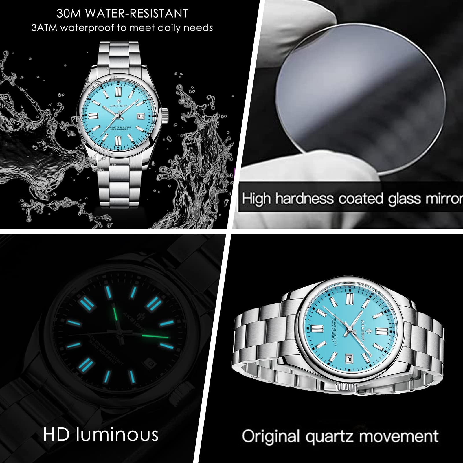 Waterproof Stainless Steel Men's Analog Chronograph Watch - Fashionable Dress Watch with Luminous Hands & Easy Read Dial - Perfect Gift for Business, Formal Events & Everyday Wear