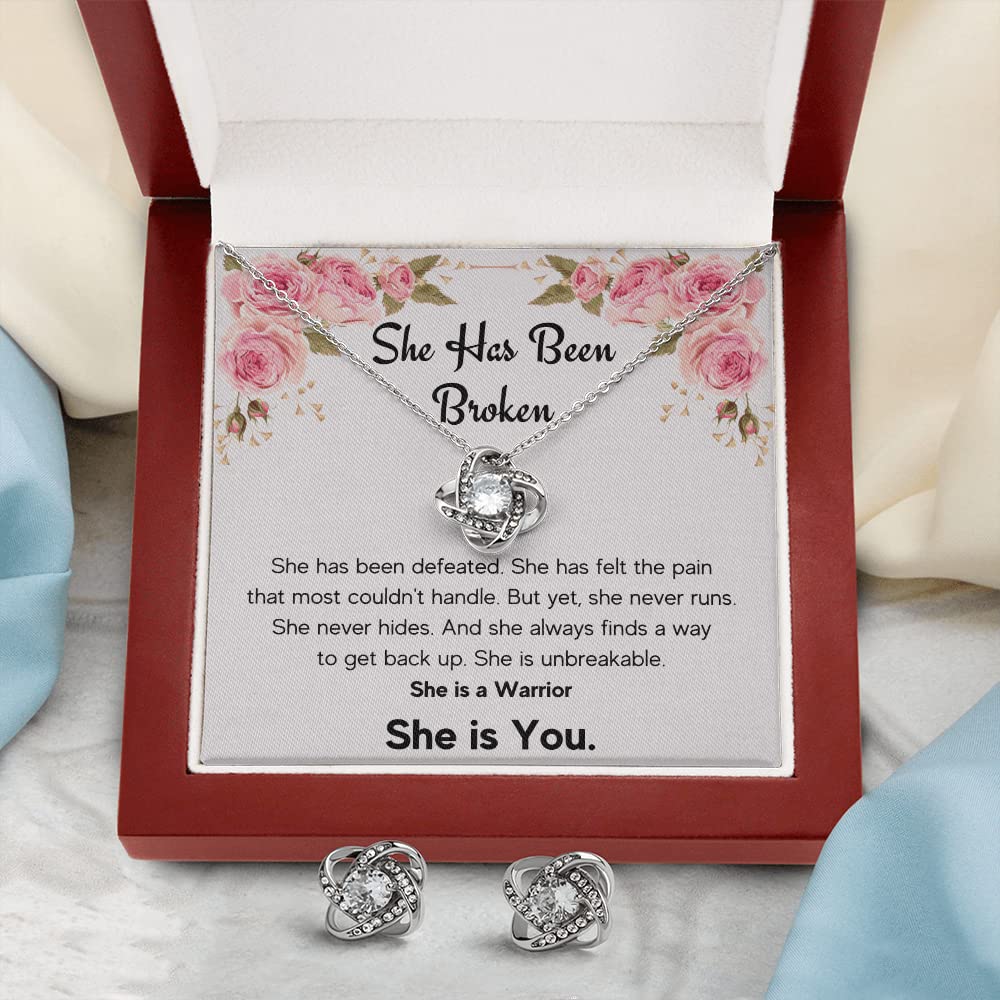 Get Well Soon Gifts for Women - Motivational Inspirational Jewelry Set with Stainless Steel Necklace, Message Card & Gift Box | Encouragement, Sympathy & Recovery Gifts for Her | Perfect for Hospital Visits, Chemo Support & New Beginnings