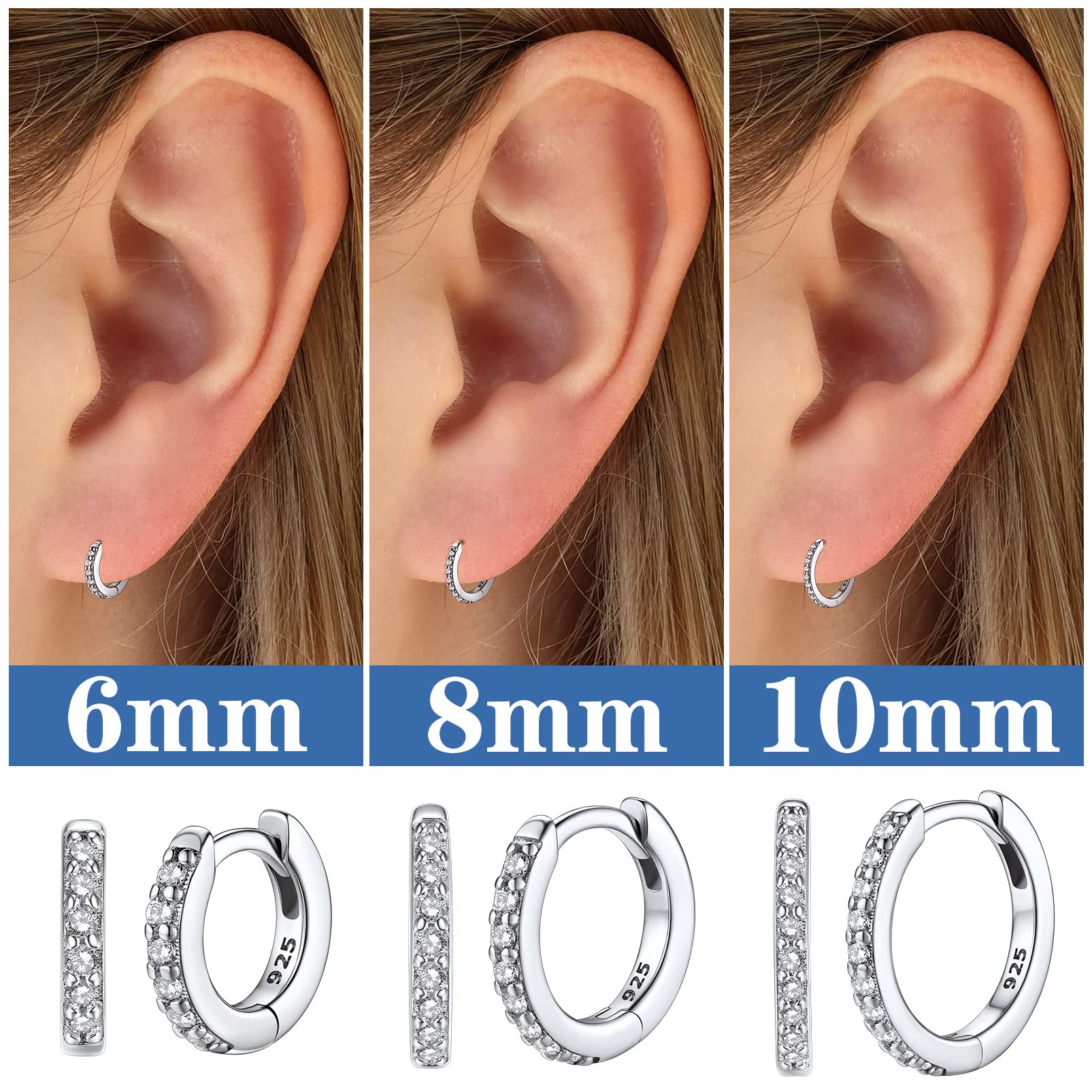Silvora 925 Sterling Silver Small Hoop Earrings for Women & Men - Minimalist Huggie Hoops, Cartilage Earrings with Elegant Gift Box | Perfect for Everyday Wear, Gifts & Special Occasions