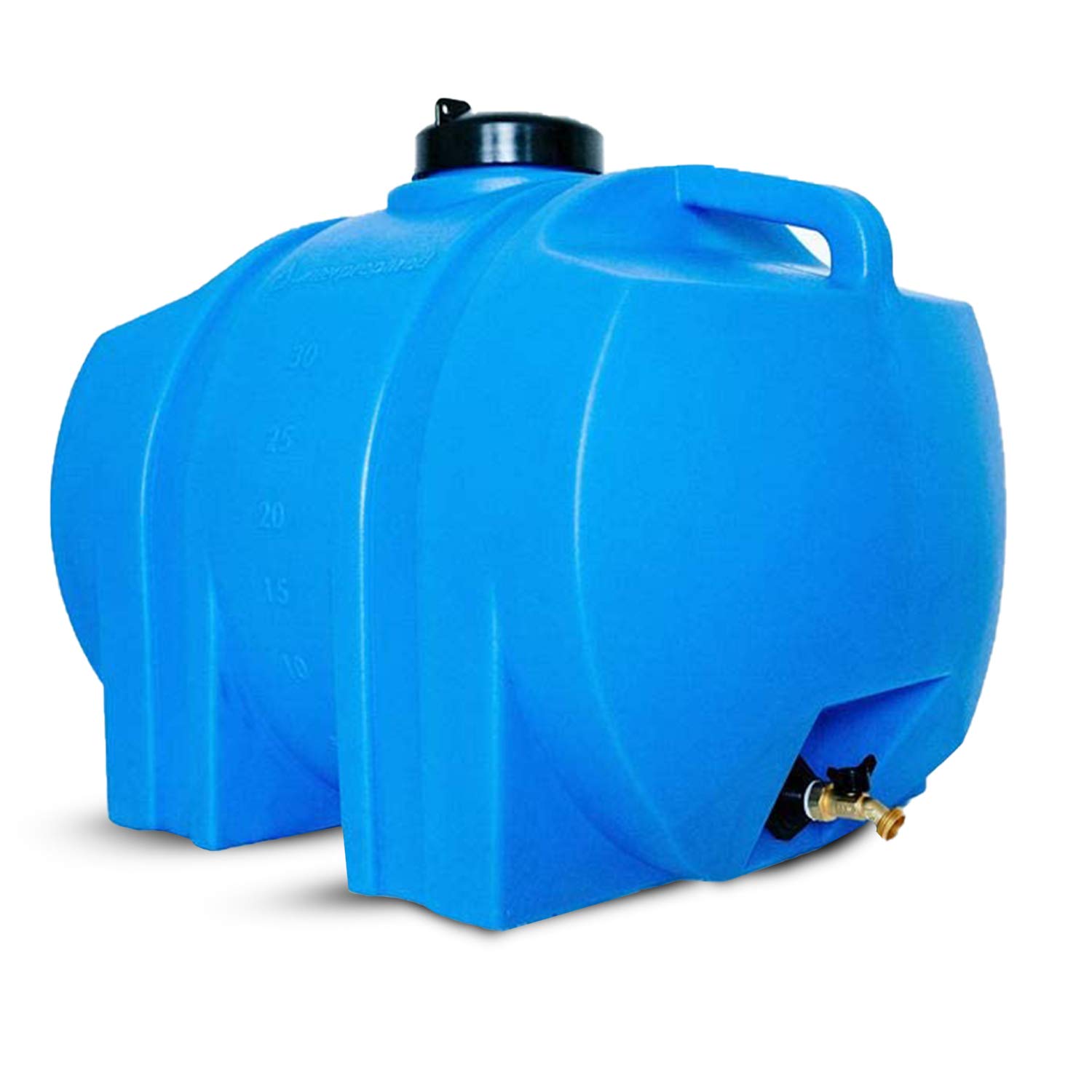 35 Gallon Emergency Water Storage Tank - BPA Free Blue Water Barrel with Large Lid for Disaster Preparedness | Space Saving, Long Lasting Water Container for Home, Camping & Emergency Survival Kits