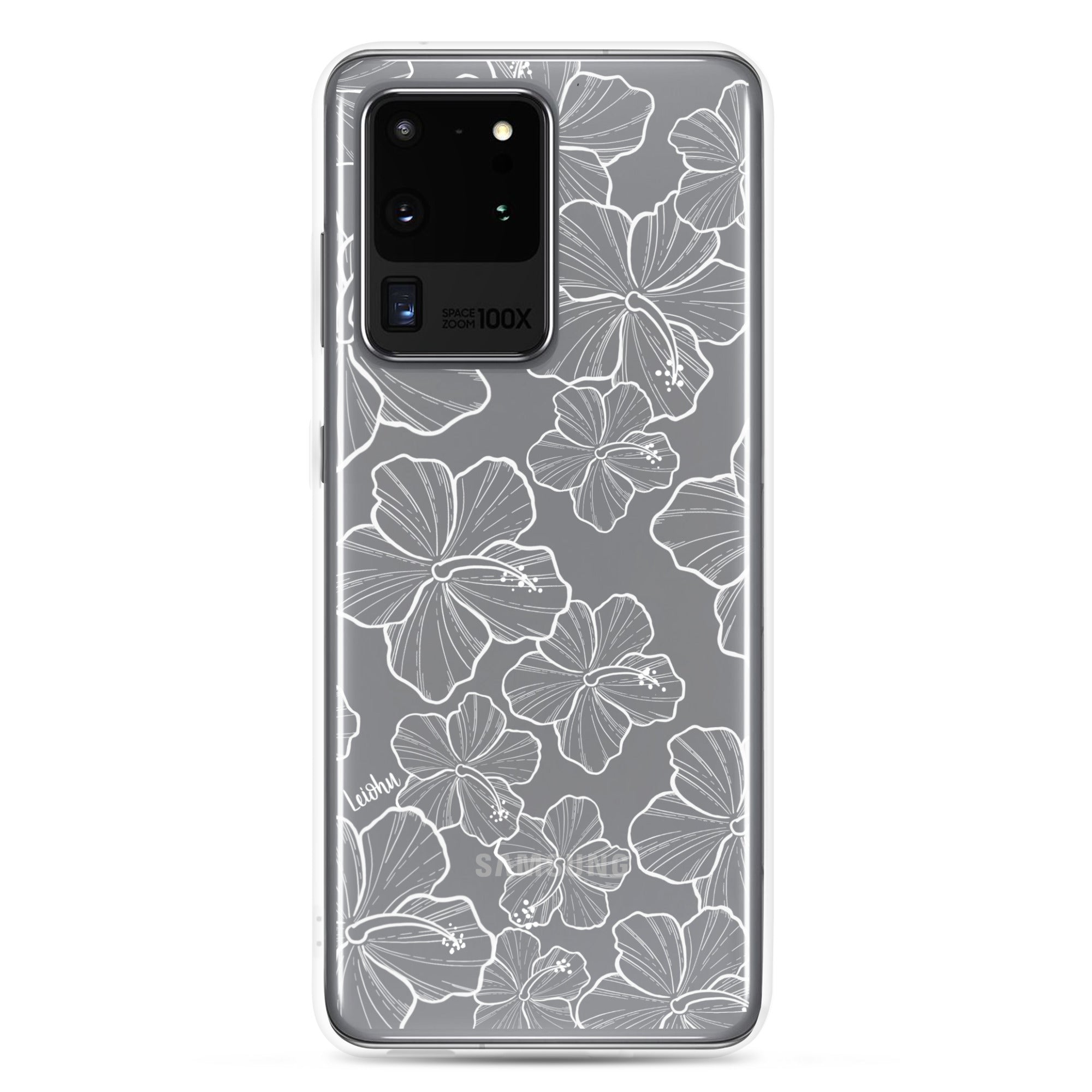Hibiscus Flower Design Clear Phone Case for Samsung Galaxy S21/S20/Note 20 - Slim Protective Cover with Scratch Resistance - Perfect for Everyday Use, Work, and Travel