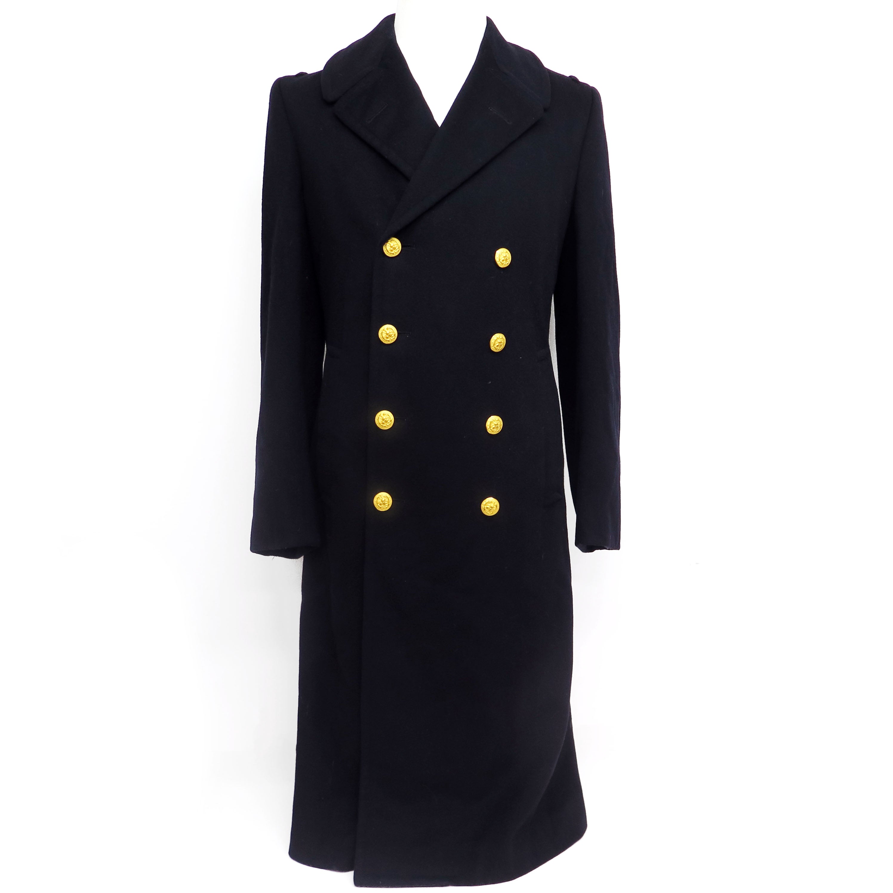 Vintage US Navy Peacoat Bridgecoat - US Naval Academy 1960s Small Long - Classic Military Outerwear for Winter & Formal Events