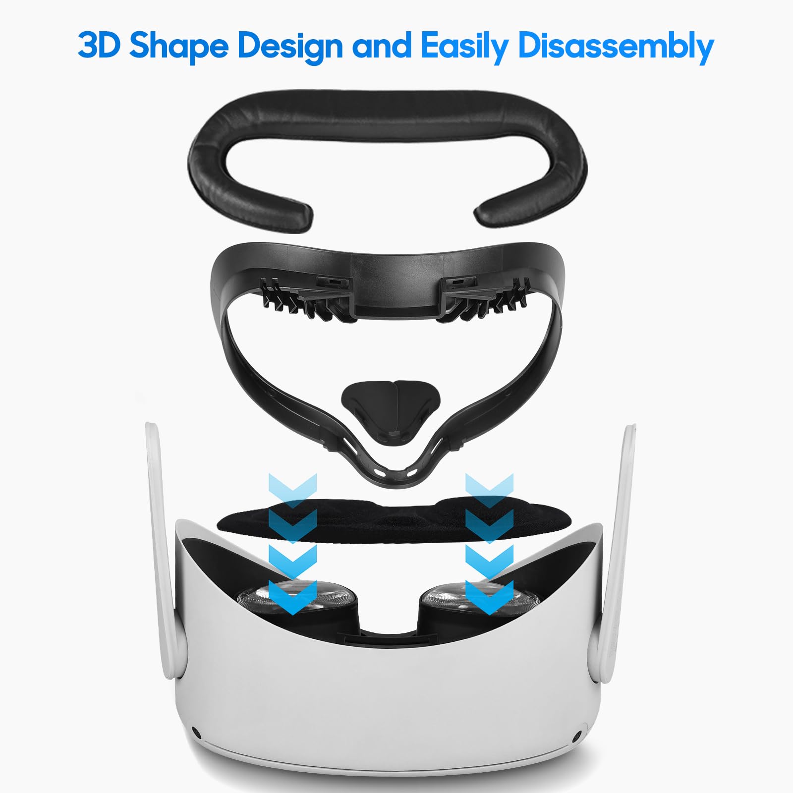 2-Pack TechKen VR Face Pad for Meta Quest 2 - Ventilated Cooling Foam Cover with Airflow Design | Enhanced Comfort for Gaming, Fitness & Extended VR Sessions