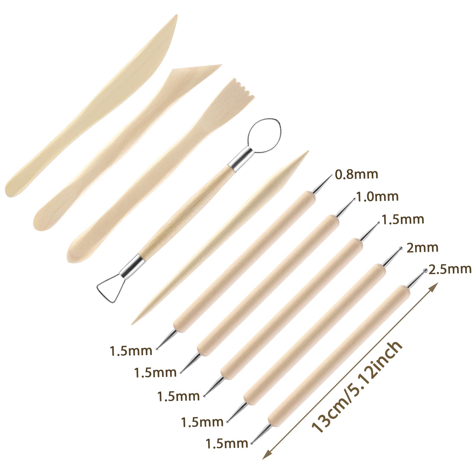 Polymer Clay Tools Kit - 10PCS Sculpting & Modeling Set for Pottery & Crafts