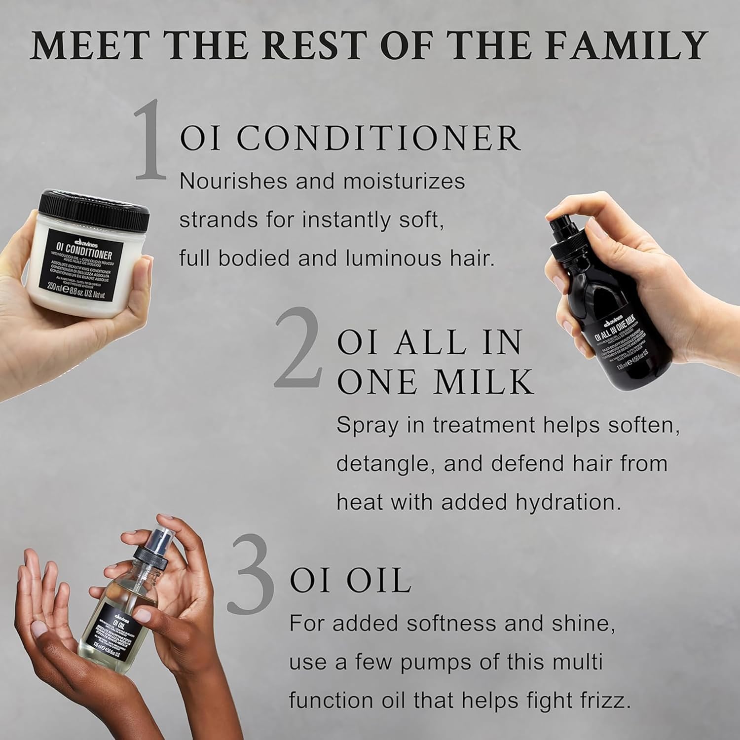 Davines OI Oil - Weightless Hair Oil for Dry, Coarse & Curly Hair | Frizz Control Treatment | Soft, Shiny Hair | Perfect for Daily Styling & Hydration