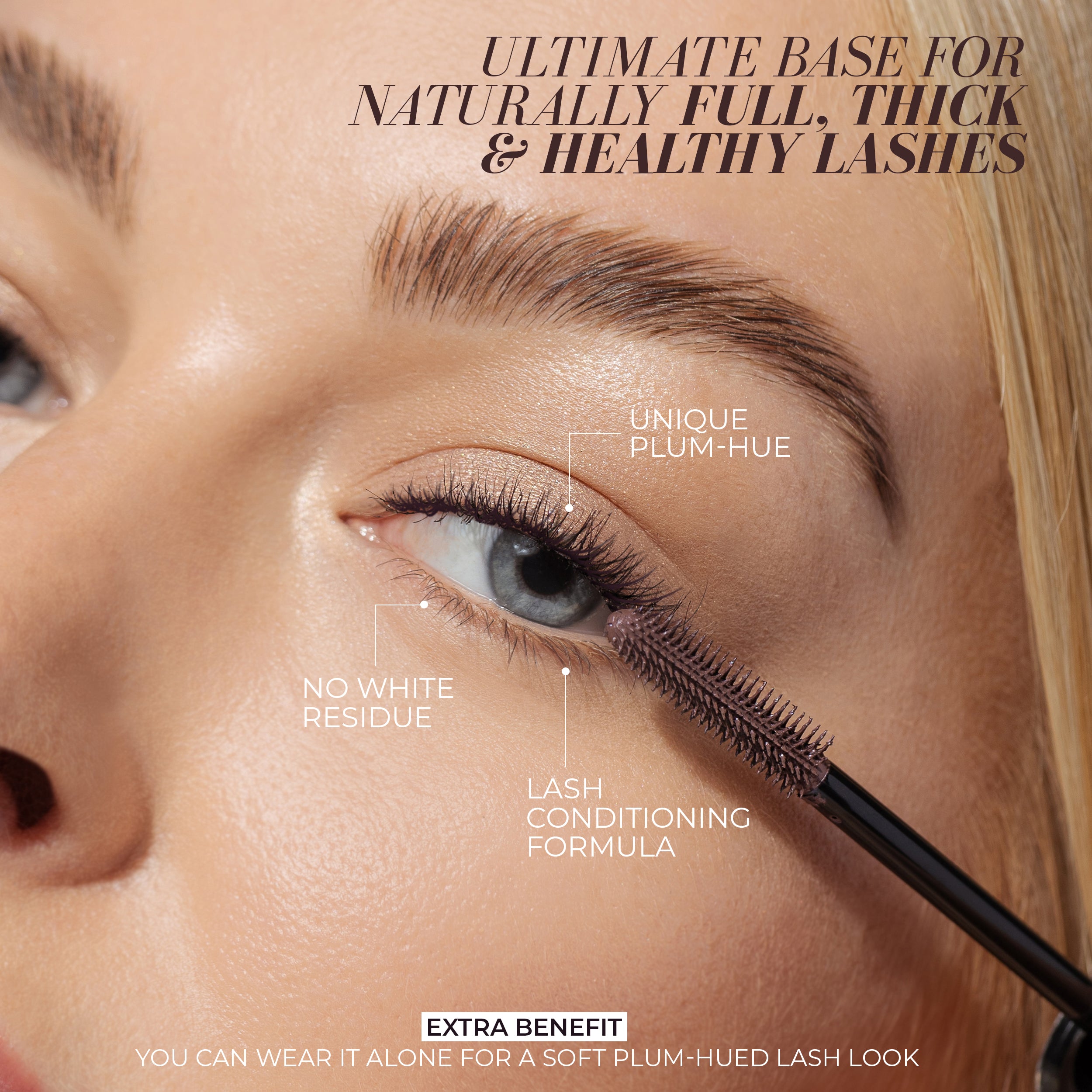 Plum Lash Primer - Volumizing & Lengthening Eyelash Base Coat for Stunning Eye Makeup | Perfect for Daily Wear, Special Occasions & Professional Makeup Artists