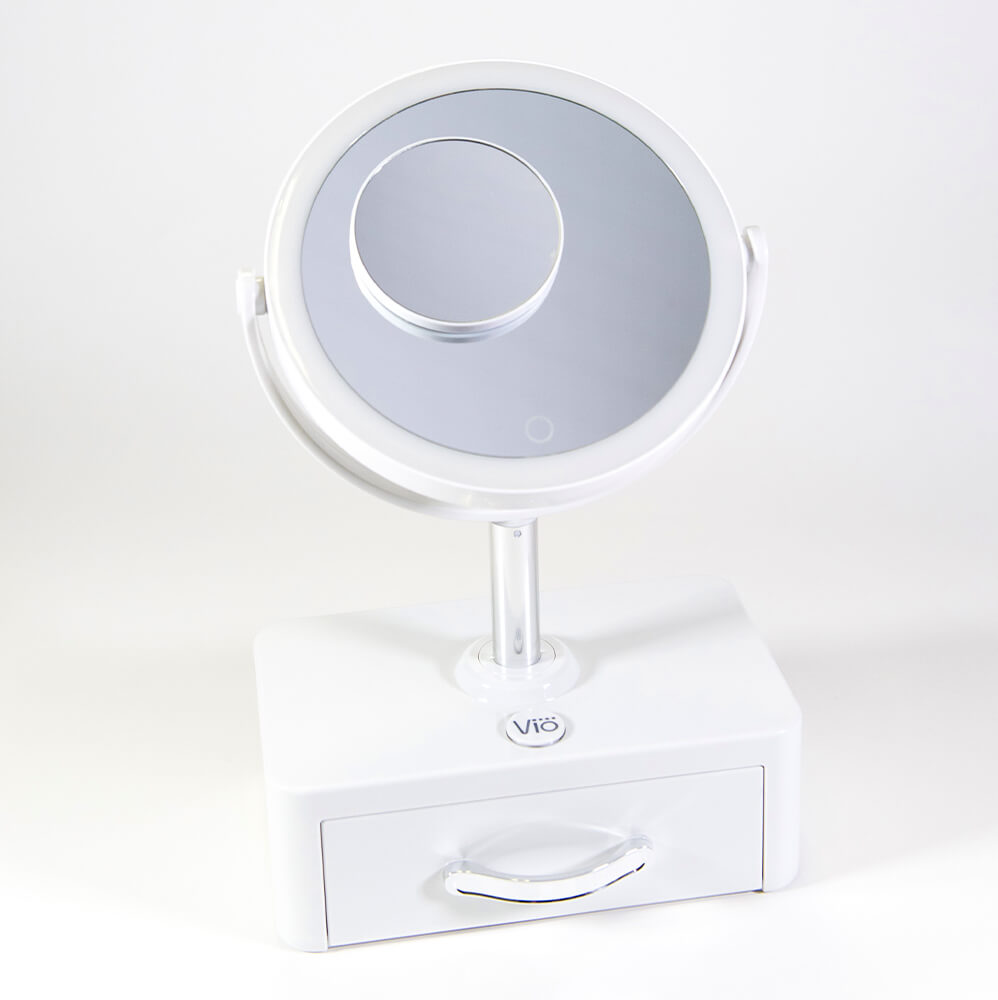 Vio Smart Mirror with UV Sanitizing Tray - Wireless Charging, Touch Screen, LED Lighting for Makeup & Skincare - Perfect for Bathroom Vanity, Bedroom Dressing Table & Travel