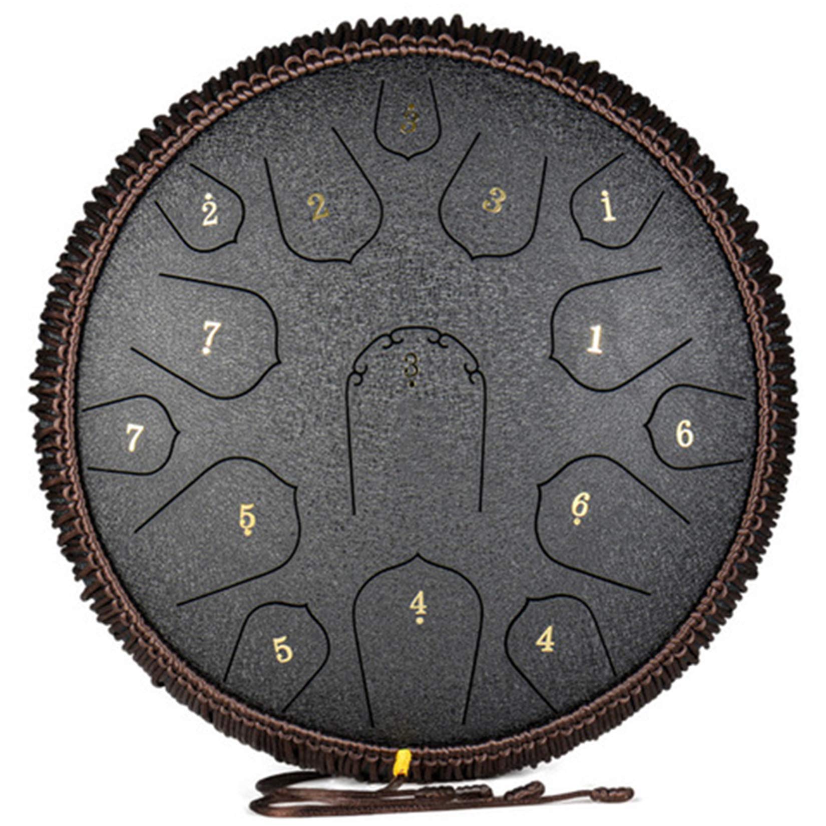 Byrotson Professional D Key Steel Tongue Drum - 15 Note Handpan Percussion Instrument with Mallets & Carrying Bag | Perfect for Yoga, Meditation, Sound Therapy & Music Performance | Lotus Design Ethereal Hand Drum for Relaxation & Healing