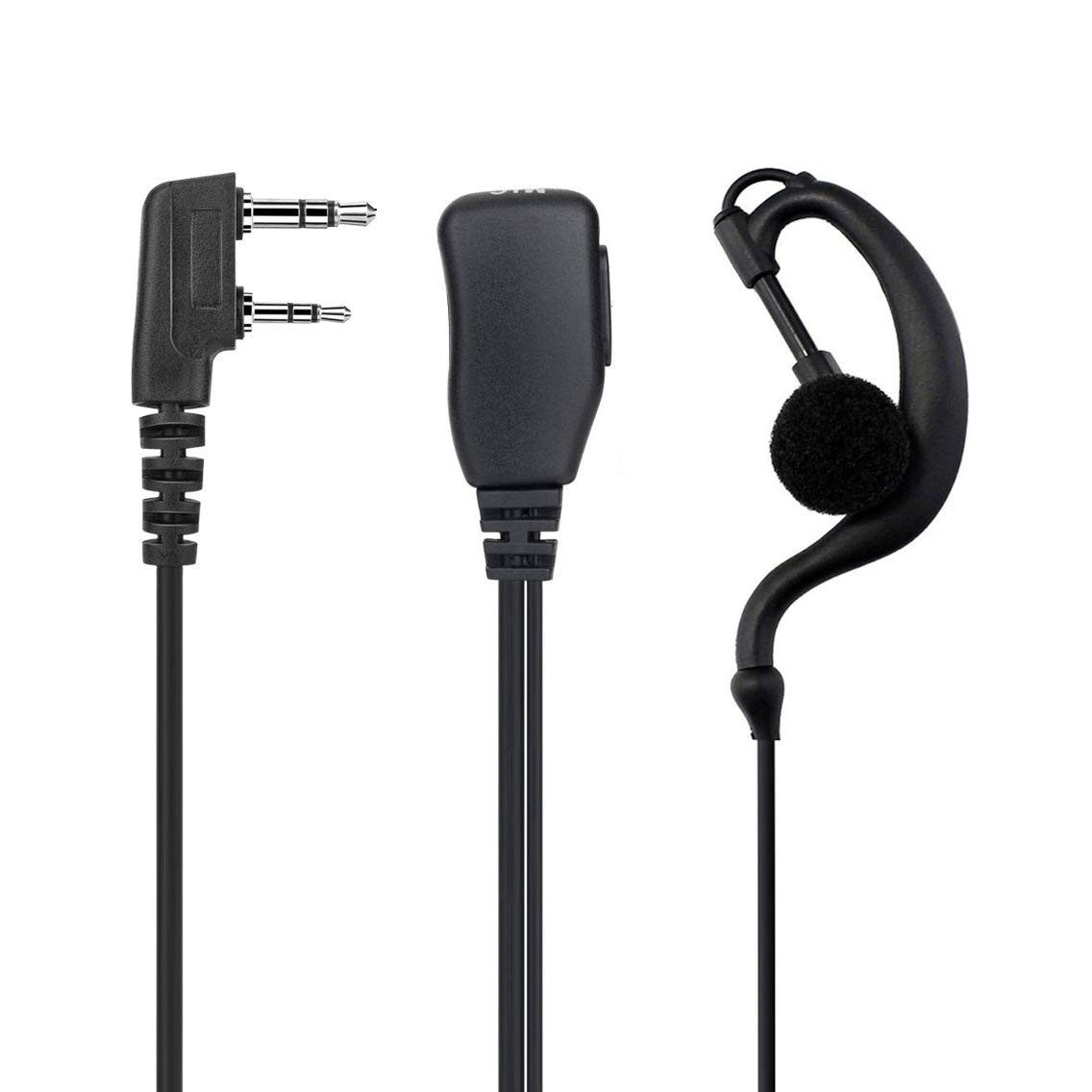 20 Pack Walkie Talkie Earpiece Headset with PTT Mic - 2 Pin 2.5mm/3.5mm G Shape Two Way Radio Headset Compatible with UV5R, 888S, UV-82HP, Kenwood, Retevis H-777, RT21, RT22 - Ideal for Security, Construction, Event Staff & Outdoor Adventures