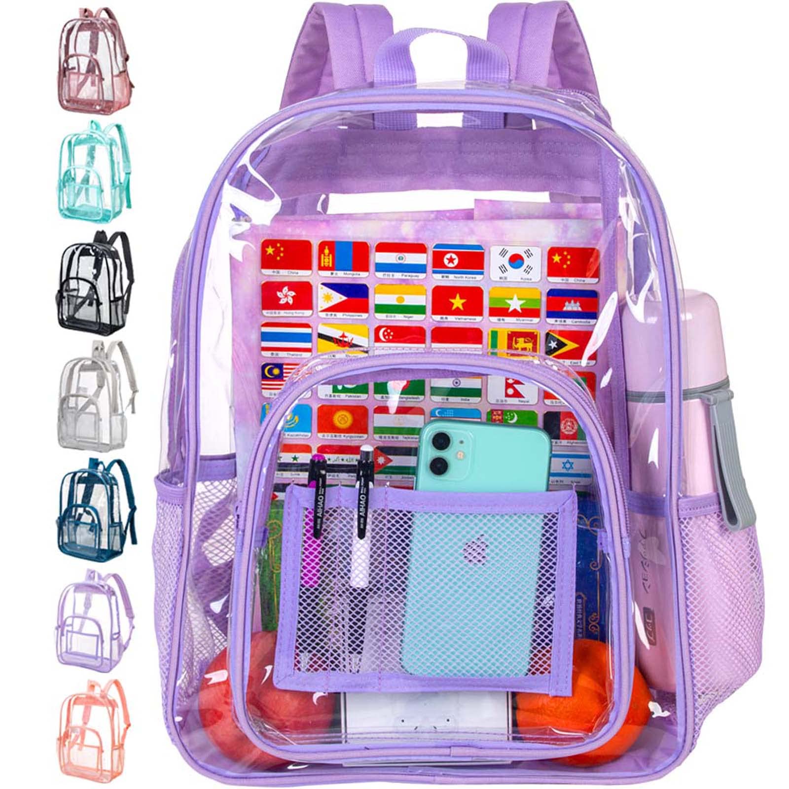 Clear Backpack for School & Travel - Heavy Duty Transparent See-Through Bookbag with Multiple Pockets | Perfect for Airport Security, Concerts, Stadiums & Work