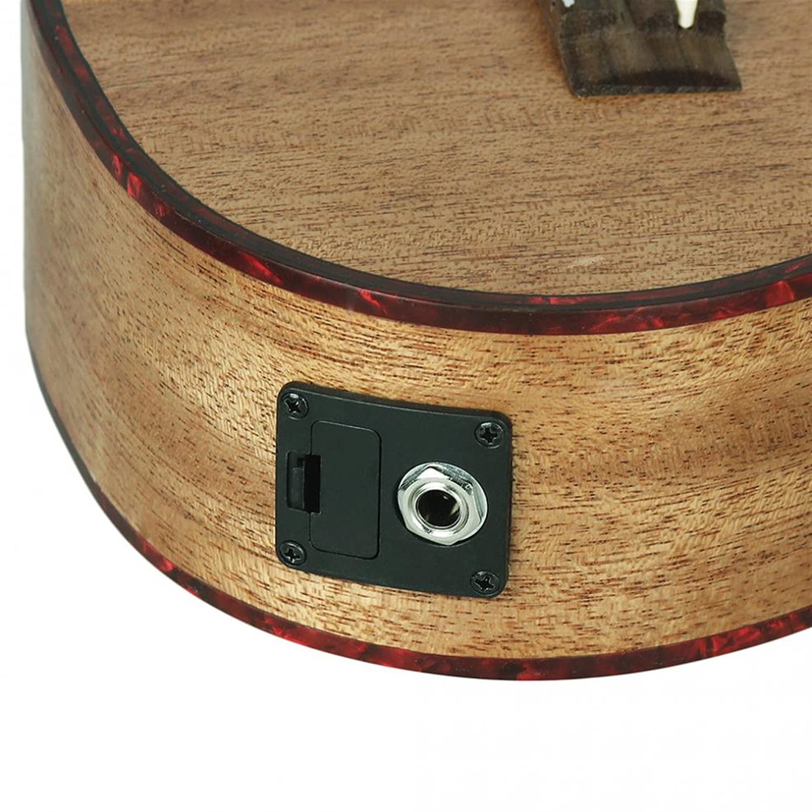 24 Inch Professional Electroacoustic Ukulele with Abalone Shell Edge - 18 Fret 4-String Hawaiian Guitar with Built-in EQ Pickup - Perfect for Concert, Stage Performance & Home Practice