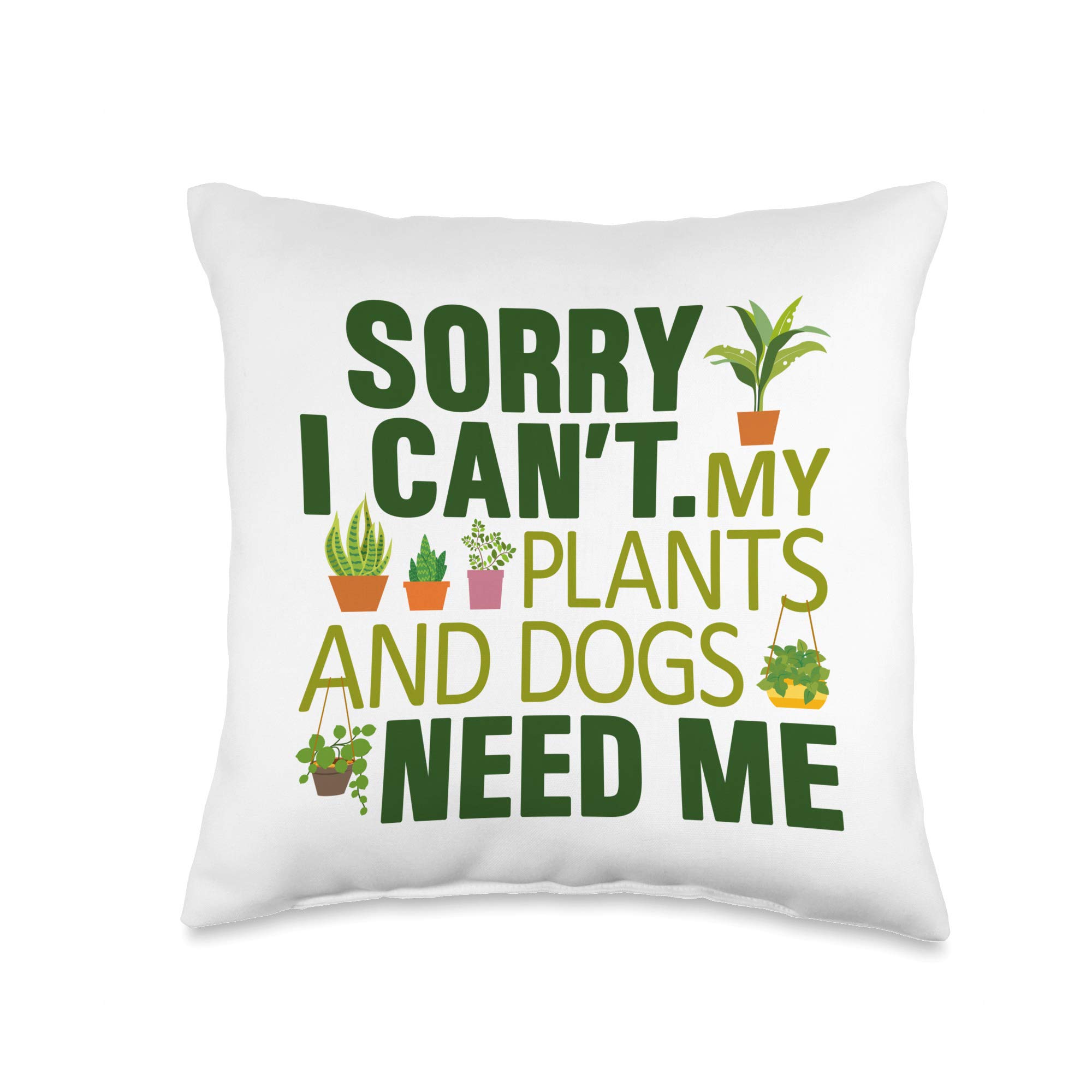 Funny Gardening Throw Pillow for Plant & Dog Lovers - 16x16 Inch Multicolor Cushion - Perfect Gift for Gardeners, Pet Owners & Summer Home Decor