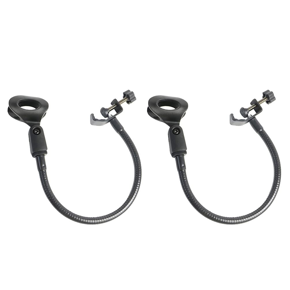 EXCEART 2-Pack Metal Microphone Desk Mount Stand - Adjustable Boom Arm Holder for Podcasting, Streaming, Meetings & Lectures - Durable Mic Support for Studio, Office & Home Recording