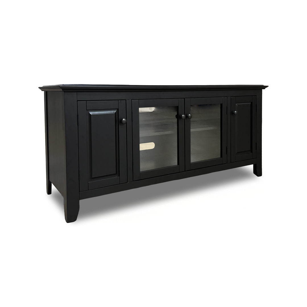 Modern Pembroke TV Stand in Black - Stylish Entertainment Center for Living Room, Bedroom, or Home Theater