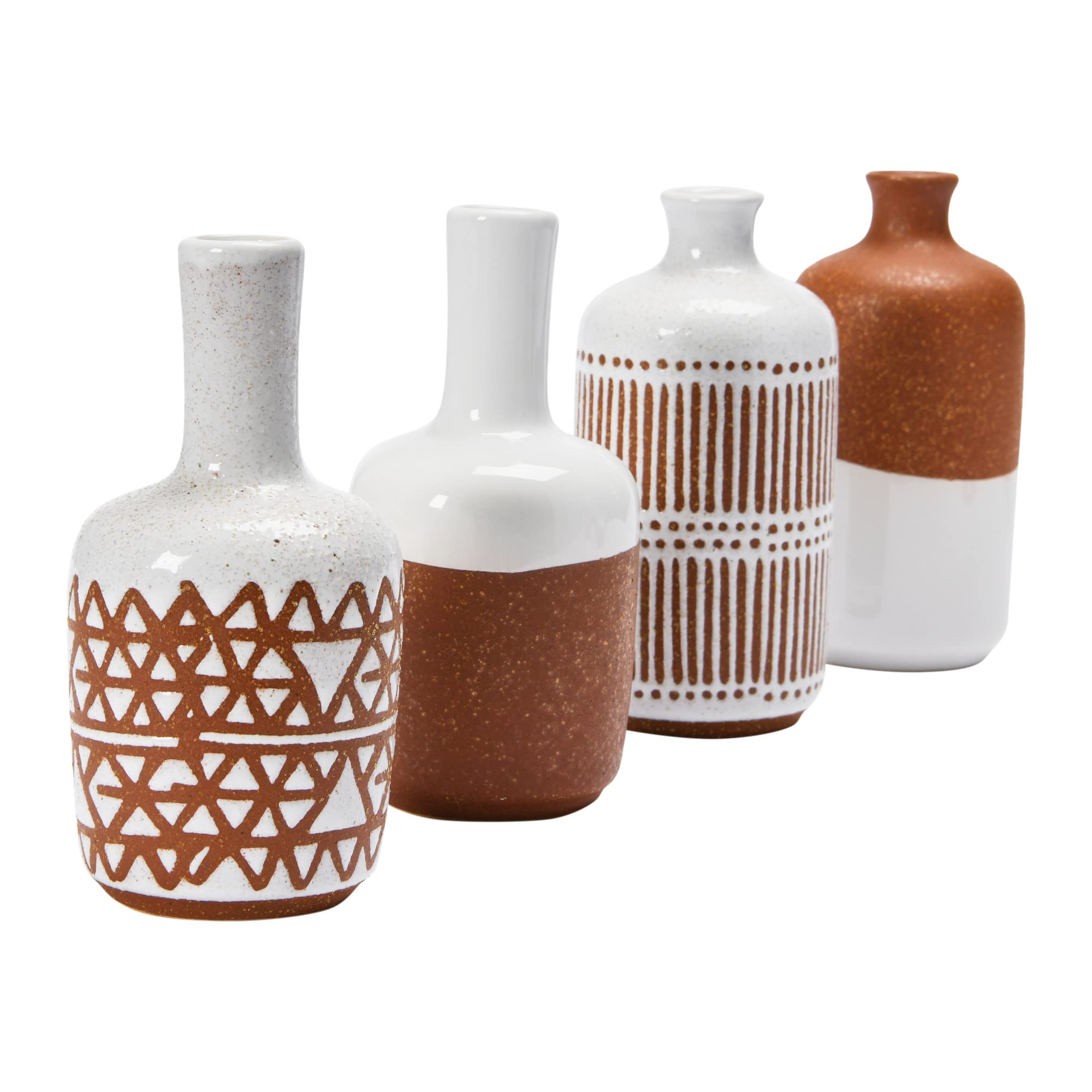 Main + Mesa Stoneware Vases Set of 8 - Handcrafted Ceramic Home Decor for Dining Table, Wedding Centerpiece & Farmhouse Decor