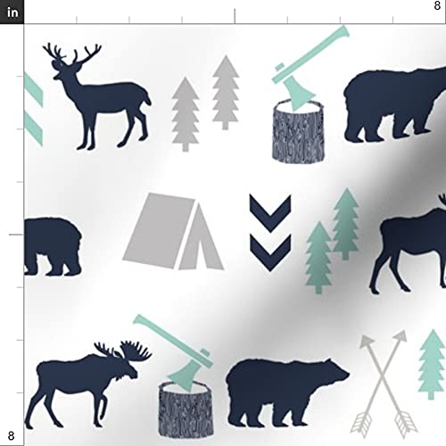 Woodland Forest Animal Boho Camping Print Minky Fabric - Soft Plush Fat Quarter for Baby Blankets, Quilt Backing & Sewing Projects - Perfect for Nursery Decor, DIY Crafts & Cozy Home Accessories