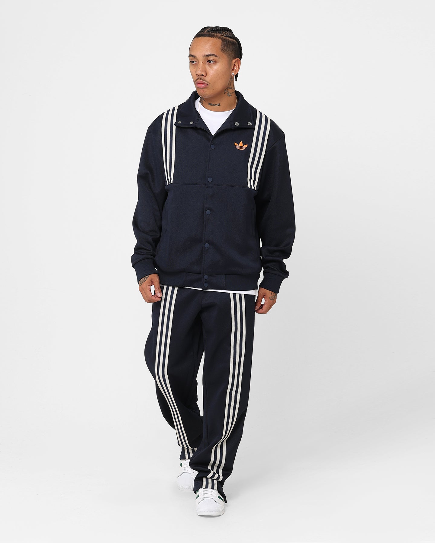Adidas Adicolor King Top Jacket for Men - Night Indigo Blue Windbreaker with Hood | Outdoor Running, Hiking & Casual Wear
