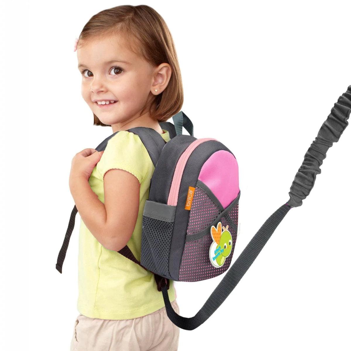 Brica By Your Side Safety Harness Backpack for Kids - Adjustable Child Leash with Comfortable Padding, Anti-Lost Walking Strap for Toddlers - Perfect for Travel, Shopping, and Crowded Places