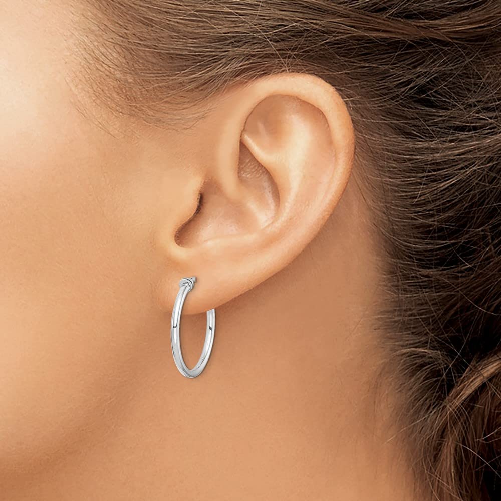 925 Sterling Silver Clip-On Small Hoop Earrings for Women - Hypoallergenic Round Non-Pierced Earrings for Sensitive Ears - Perfect for Parties, Weddings & Everyday Wear