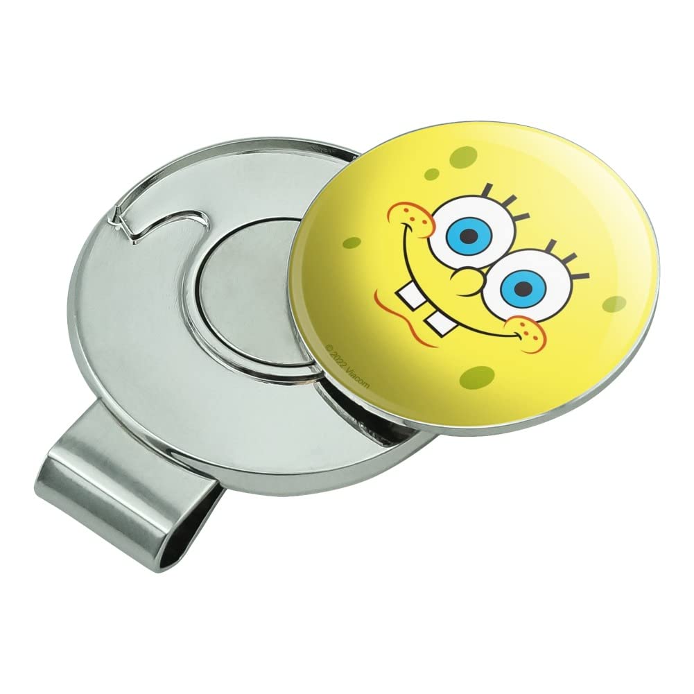 Spongebob Smiling Face Golf Hat Clip with Magnetic Ball Marker - Fun Cartoon Golf Accessories for Men & Women - Perfect for Golf Tournaments, Driving Range, and Casual Play