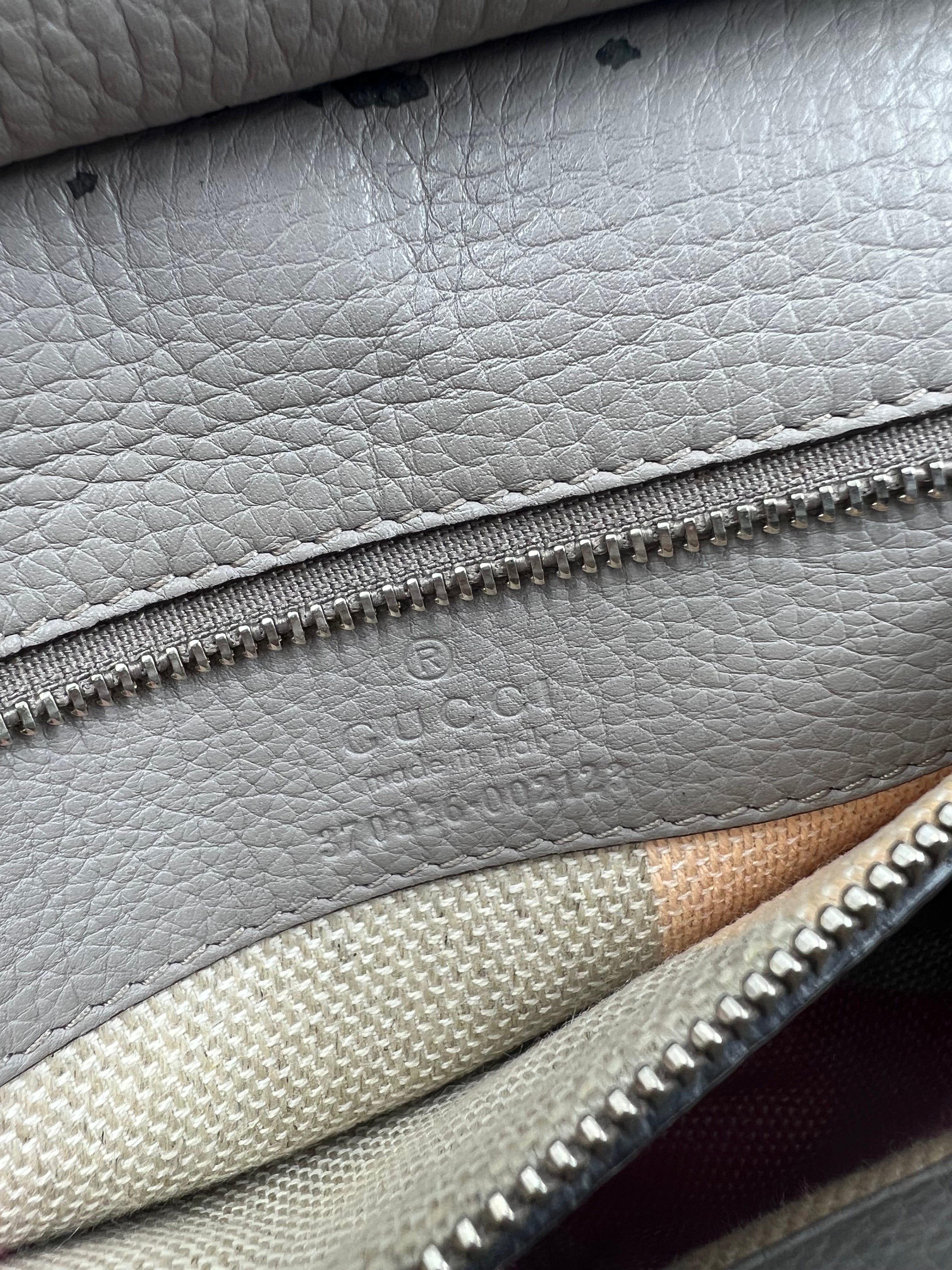 Gucci Gray Leather Medium Bamboo Flap Bag - Stylish Everyday Handbag for Women, Perfect for Work, Shopping & Travel