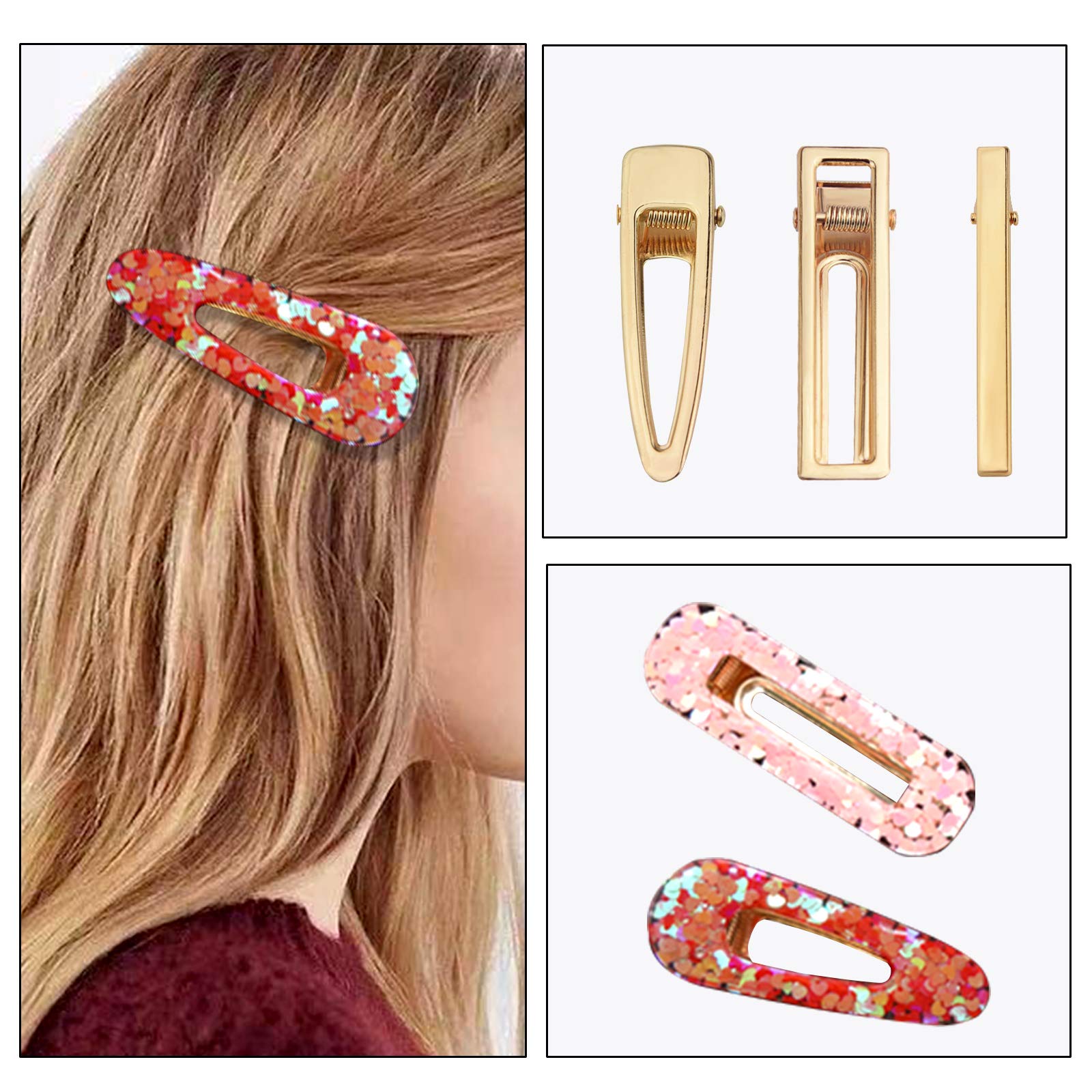 60PCS DIY Silicone Resin Hair Clips - Pearl Hairpins & Bow Clips for Women and Girls (Golden) | Perfect for Parties, Weddings, and Daily Hair Styling