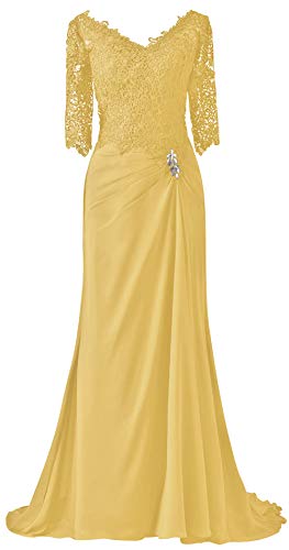 Elegant Long Sleeve Lace Mother of The Bride Dresses - Chiffon Formal Evening Gowns for Wedding Guests | Perfect for Church Ceremonies, Receptions & Special Occasions