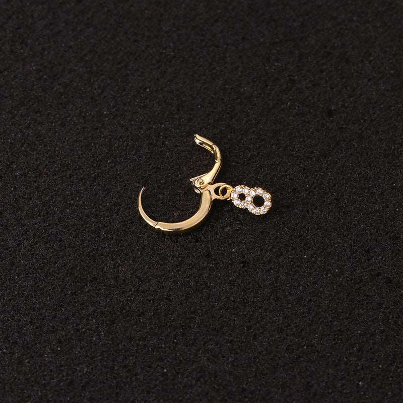 18K Gold Dangle Number Hoop Earrings - Elegant Birthday Gift for Women, Anniversary Present | Perfect for Parties, Weddings & Special Occasions | HSPJ19108