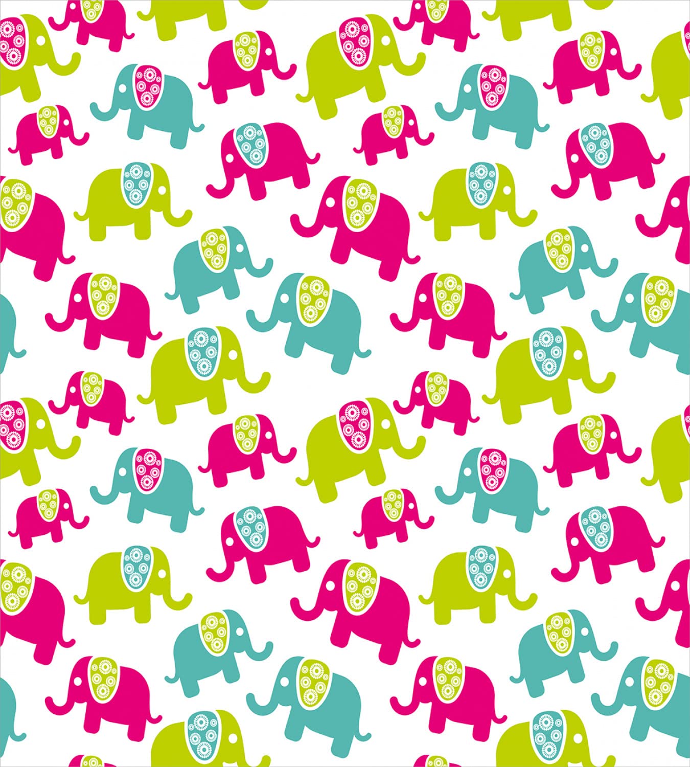 Ambesonne Animal Cartoon Duvet Cover Set - Queen Size 2-Pack with 2 Duvet Covers & 4 Pillowcases, Joyous Friendly Pattern in Green Blue Pink - Perfect for Kids' Bedrooms, Guest Rooms & Themed Decor