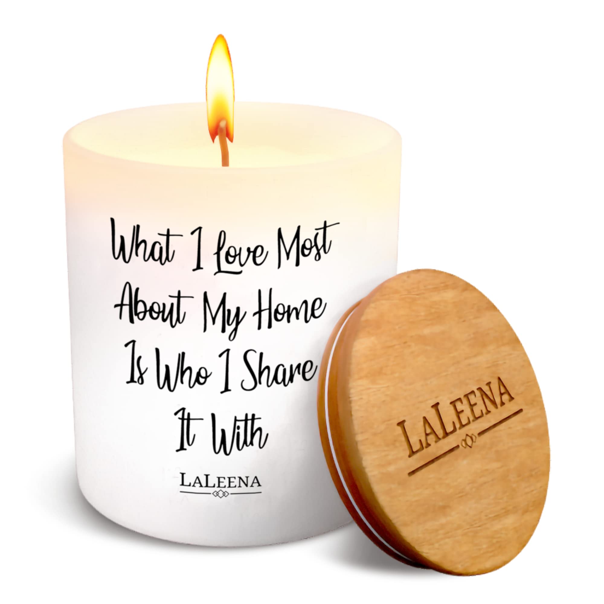 LaLeena 14oz Ocean Breeze Scented Candle - 100% Organic Soy Wax & Fragrance Oil in Glass Jar - Perfect Housewarming Gift for New Home | Relaxing Aromatherapy for Living Room, Bedroom & Bathroom