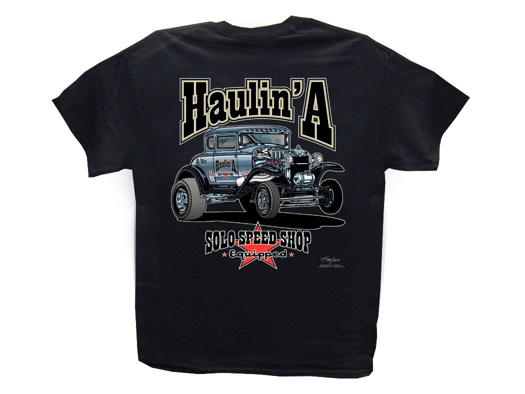 Vintage Drag Model A Gasser T-Shirt - 1930 1931 Retro Racing Tee - Solo Speed Shop Haulin' A Shirt - Perfect for Car Enthusiasts, Drag Racing Fans & Vintage Clothing Collectors - Great for Casual Wear, Car Shows & Motorsport Events