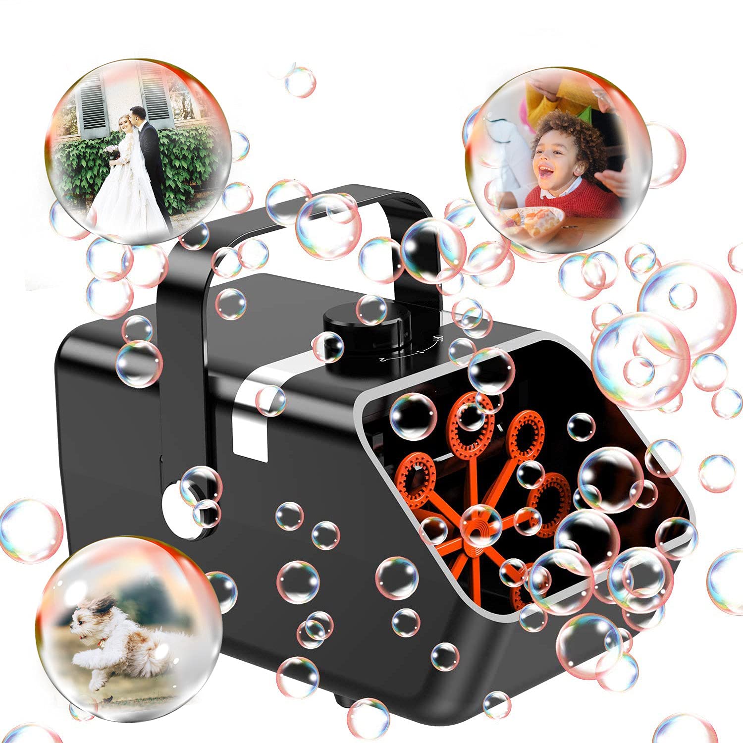 URMARVELOUS Bubble Machine (Family Edition) - Automatic Bubble Blower for Kids & Outdoor Parties - Perfect for Birthday, Wedding & Backyard Fun
