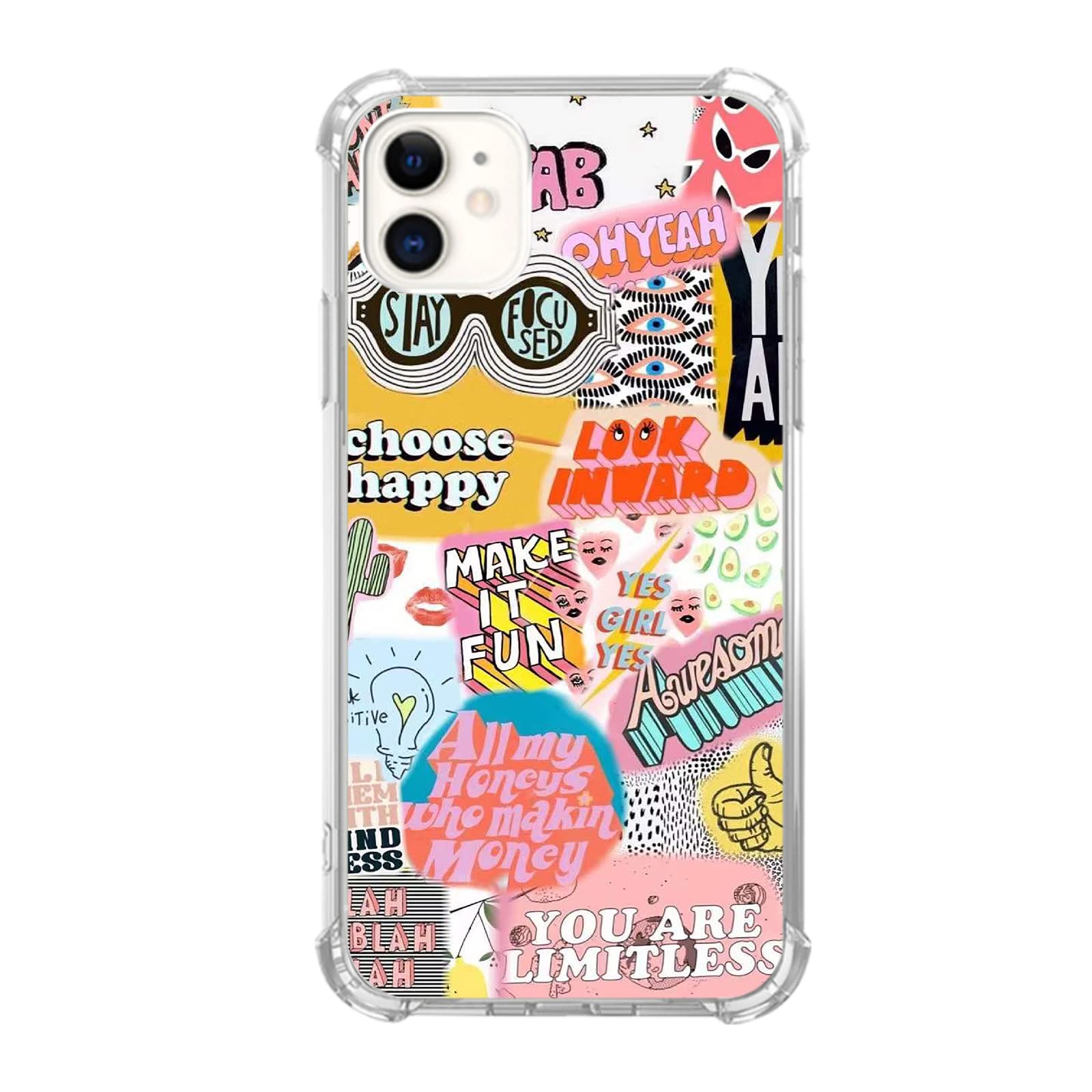 Positive Quotes iPhone 11 Case - Hippie Indie Aesthetic TPU Bumper Cover for iPhone 11 - Motivational Phone Case for Yoga, Meditation & Boho Lifestyle
