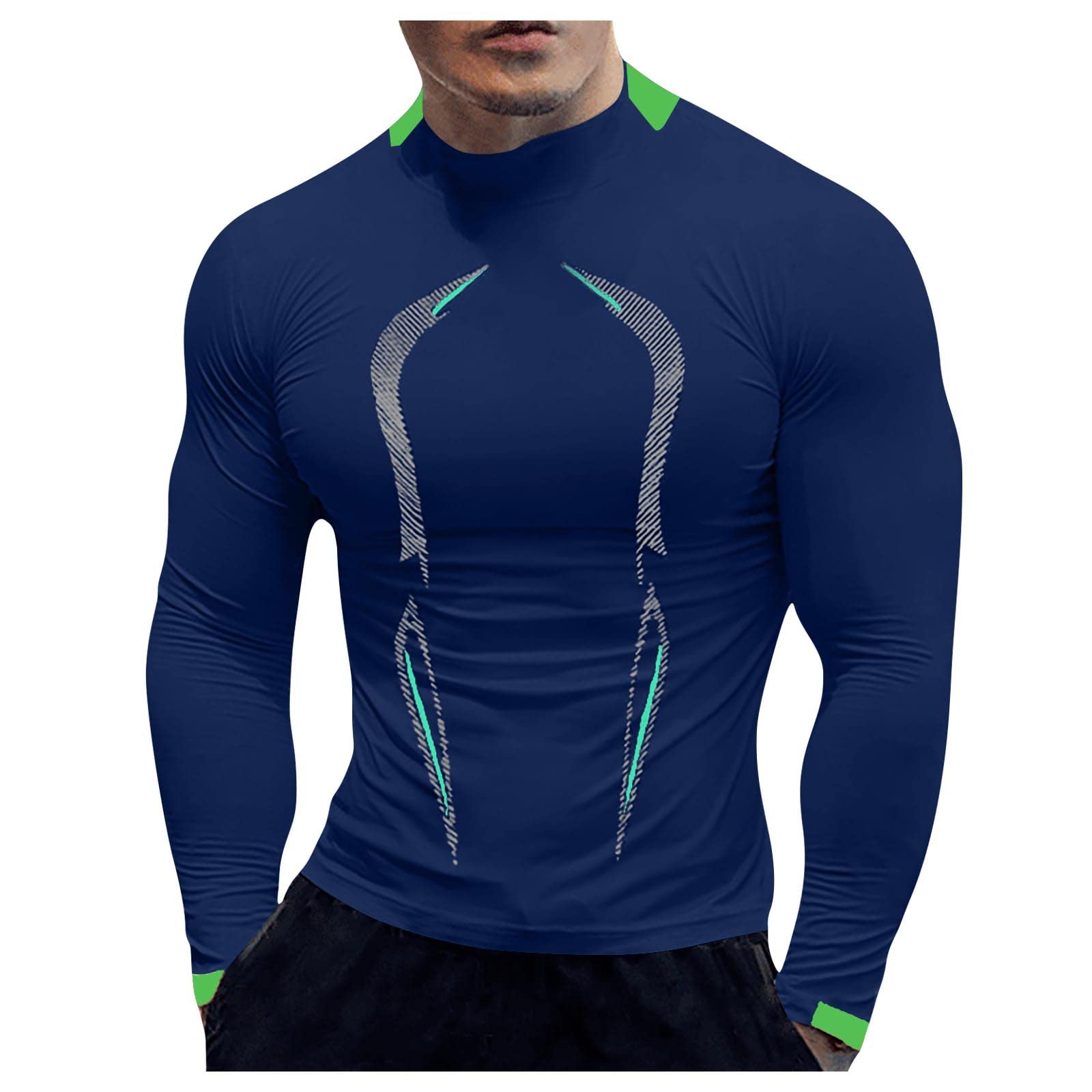 Men's Quick-Dry Muscle Fit T-Shirt - Breathable Short Sleeve Workout Shirt for Running, Gym & Bodybuilding Training - Moisture Wicking Athletic Tee (Navy Blue, XL) - Perfect for CrossFit, Jogging & Fitness Training