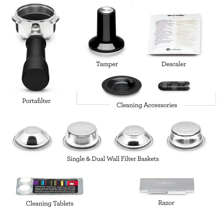 Breville Bambino Plus Espresso Machine & Baratza Encore ESP Grinder Bundle - Black (BEP501BTR1BNA1) | Professional Home Coffee Bar Setup for Espresso Lovers