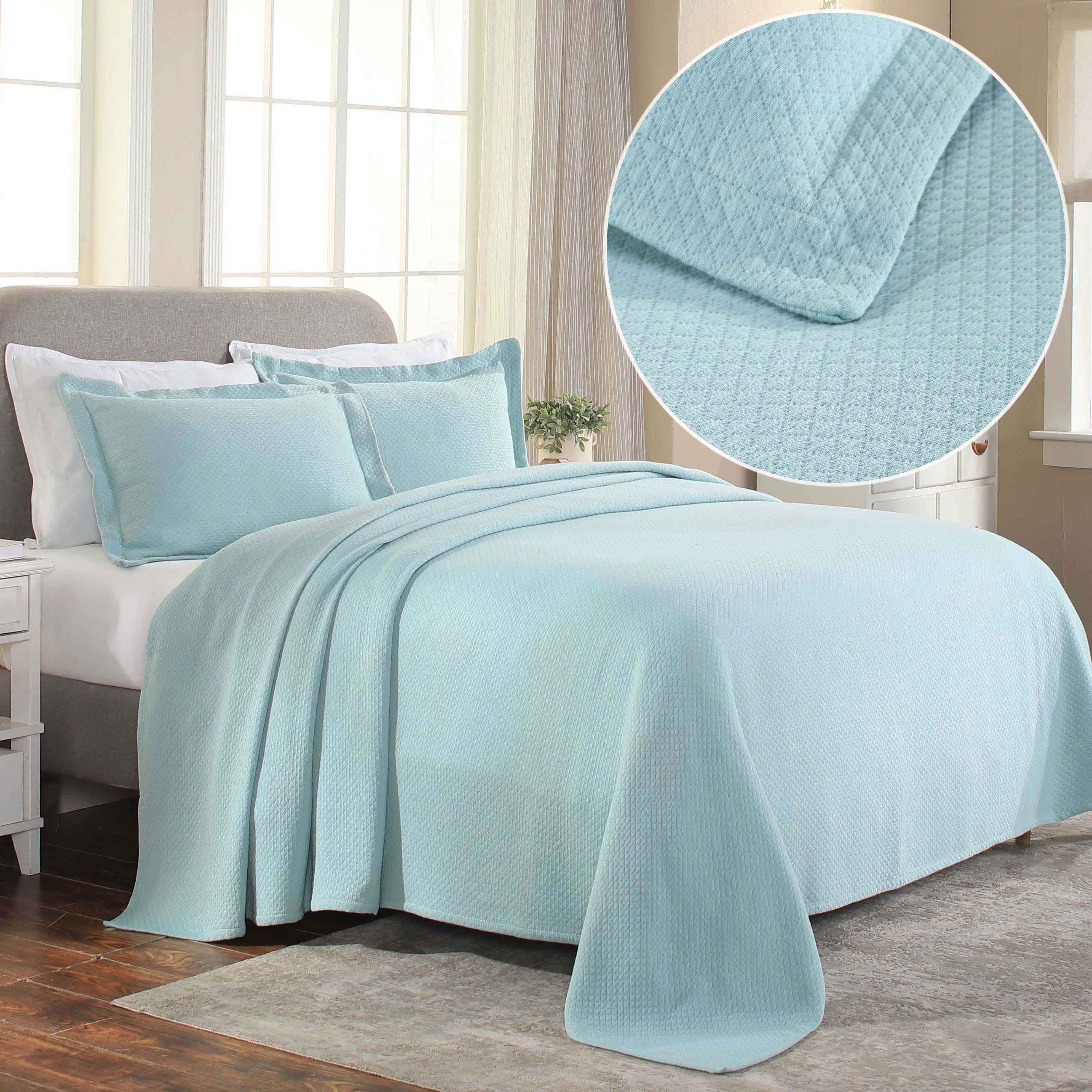 Luxury Jacquard Matelassé Cotton Diamond Solitaire Bedspread Set - King Size Bedding Cover for Master Bedroom, Perfect for Home Decor & Guest Room Elegance