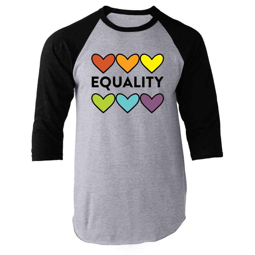 Pop Threads Equality Hearts LGBTQIA Pride Rights Graphic T-Shirt for Men - Casual Wear, Pride Events & LGBTQ Support