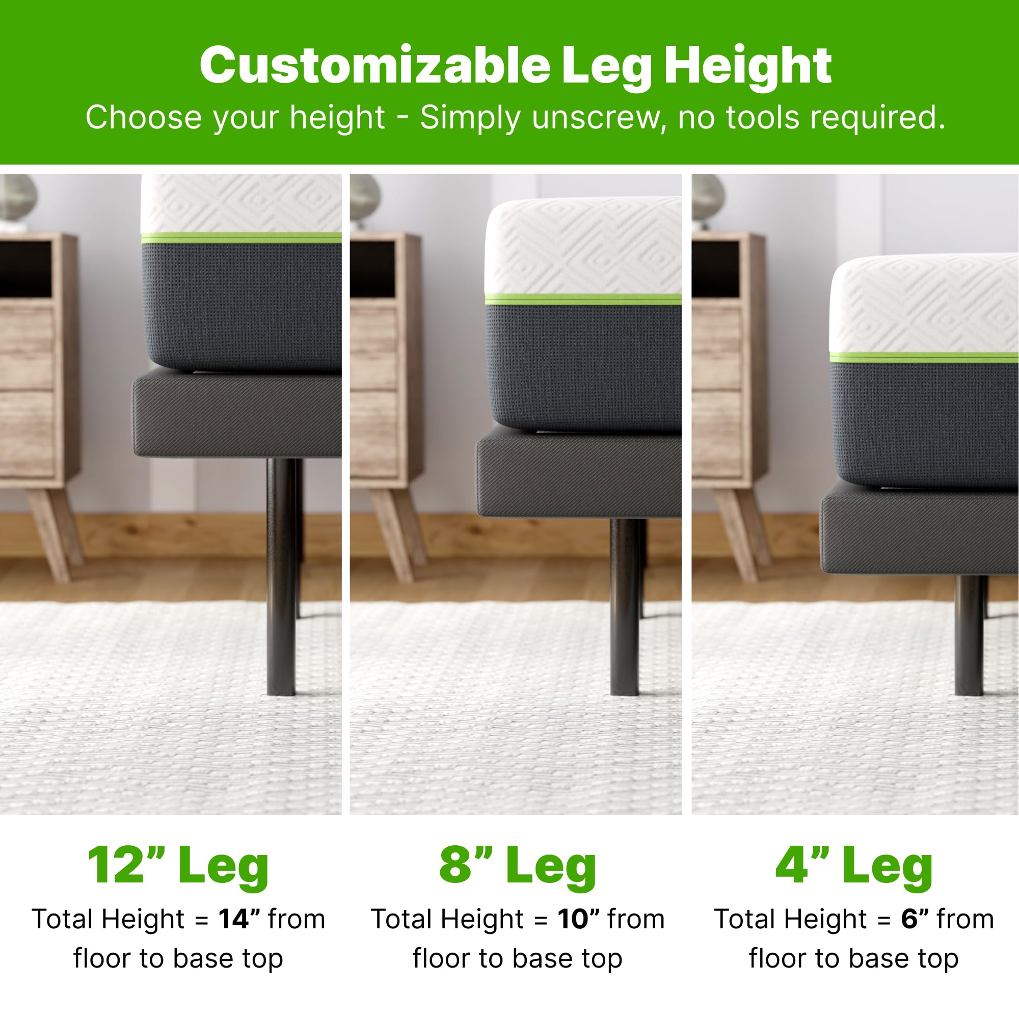 GhostBed Adjustable Bed Frame Power Base with Memory Foam Mattress - Electric Bed Base with Zero Gravity & Massage - Twin XL for Back Pain Relief & Better Sleep